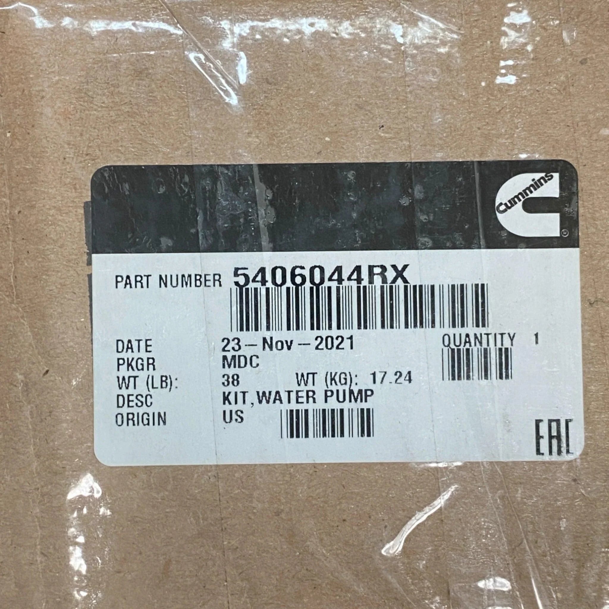 5406044RX Genuine Cummins Water Pump