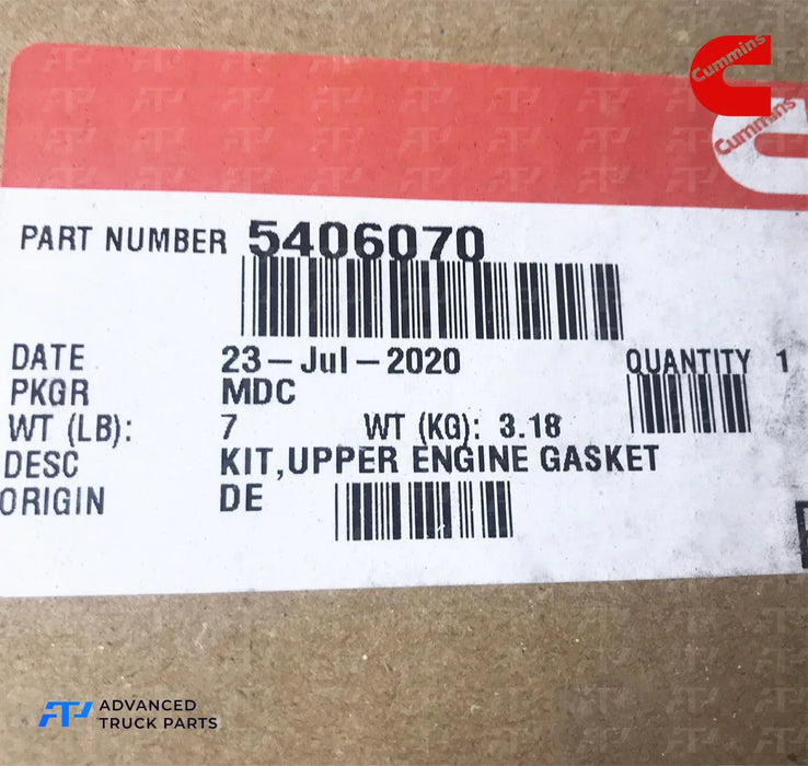 5406070 Genuine Cummins Kit Upper Engine Gasket