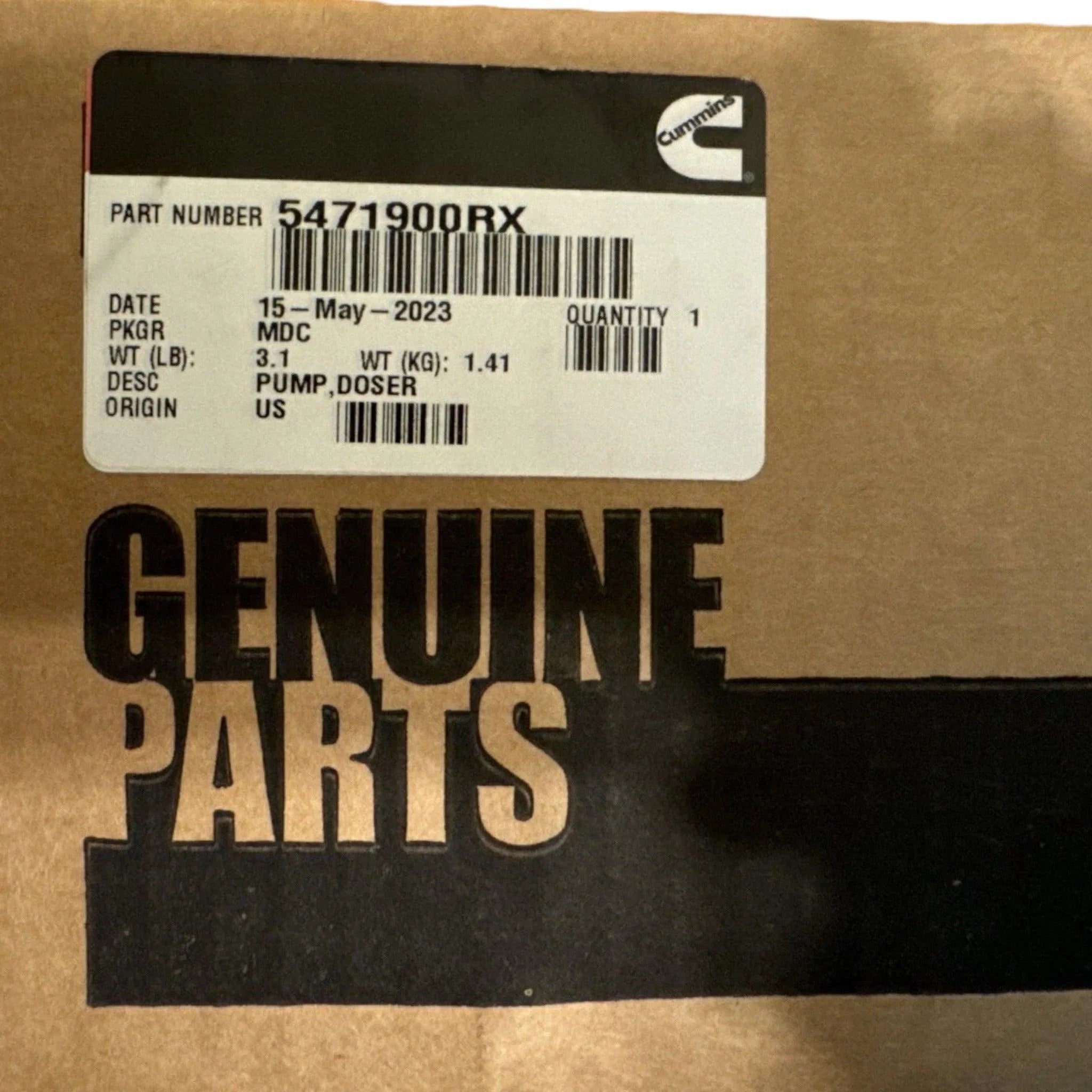 5471900RX Genuine Cummins Doser Valve
