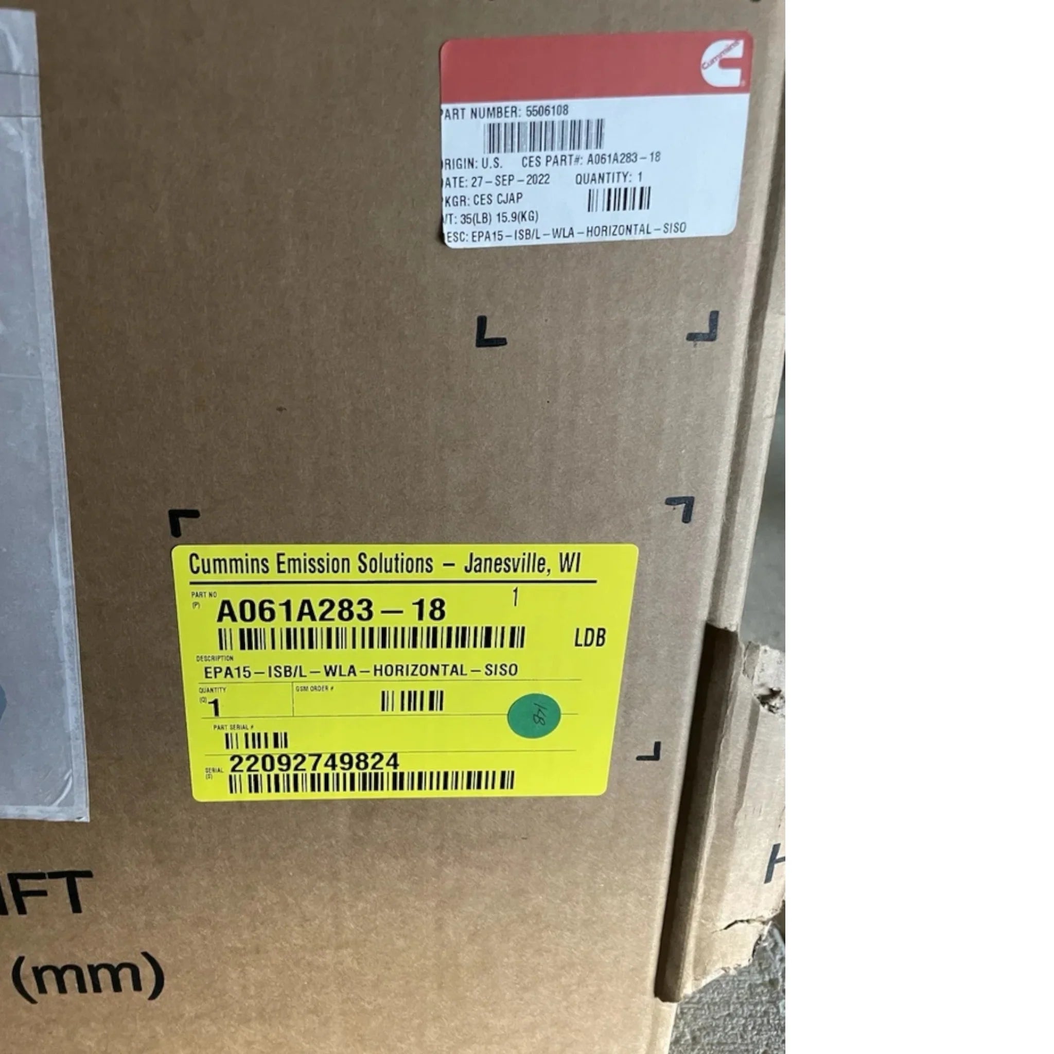 5506108 Genuine Cummins Aftertreatment Device