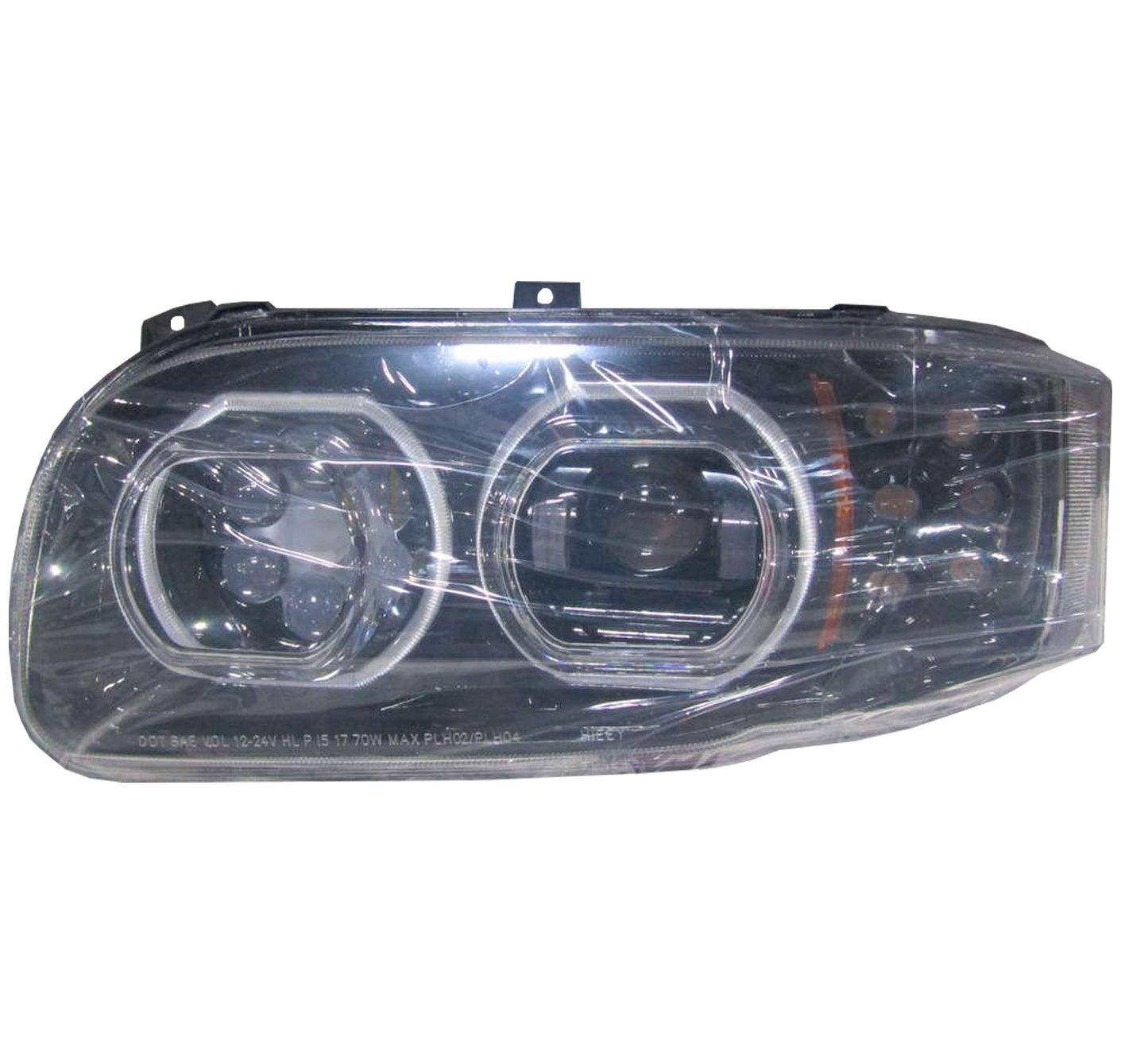 55660 Raney'S Left Blackout Projector Headlight With Halo Ring For Peterbilt - ADVANCED TRUCK PARTS