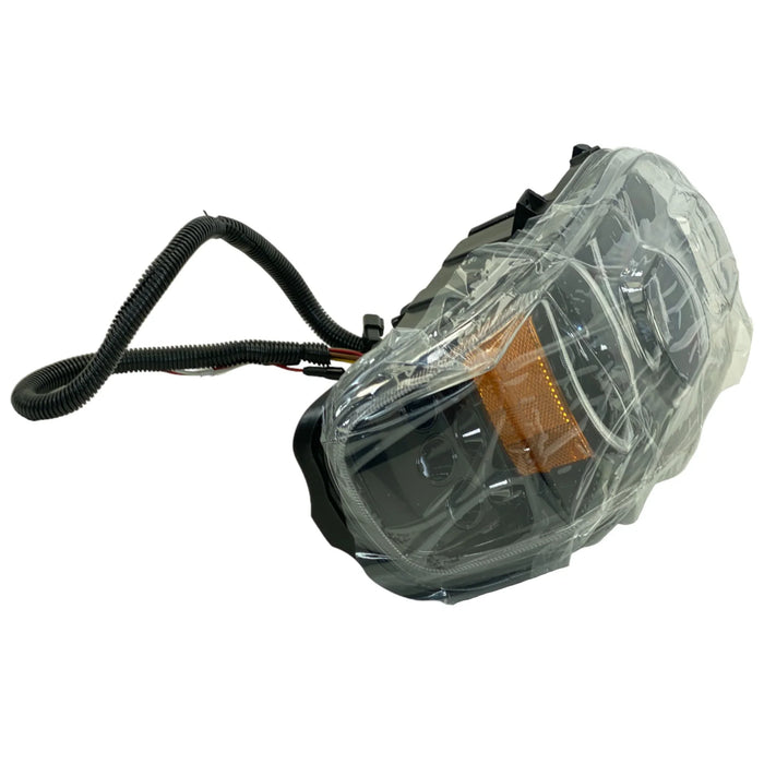 55661 Raney'S Right Blackout Projector Headlight With Halo Ring For Peterbilt