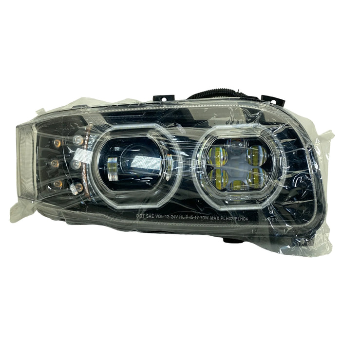 55661 Raney'S Right Blackout Projector Headlight With Halo Ring For Peterbilt