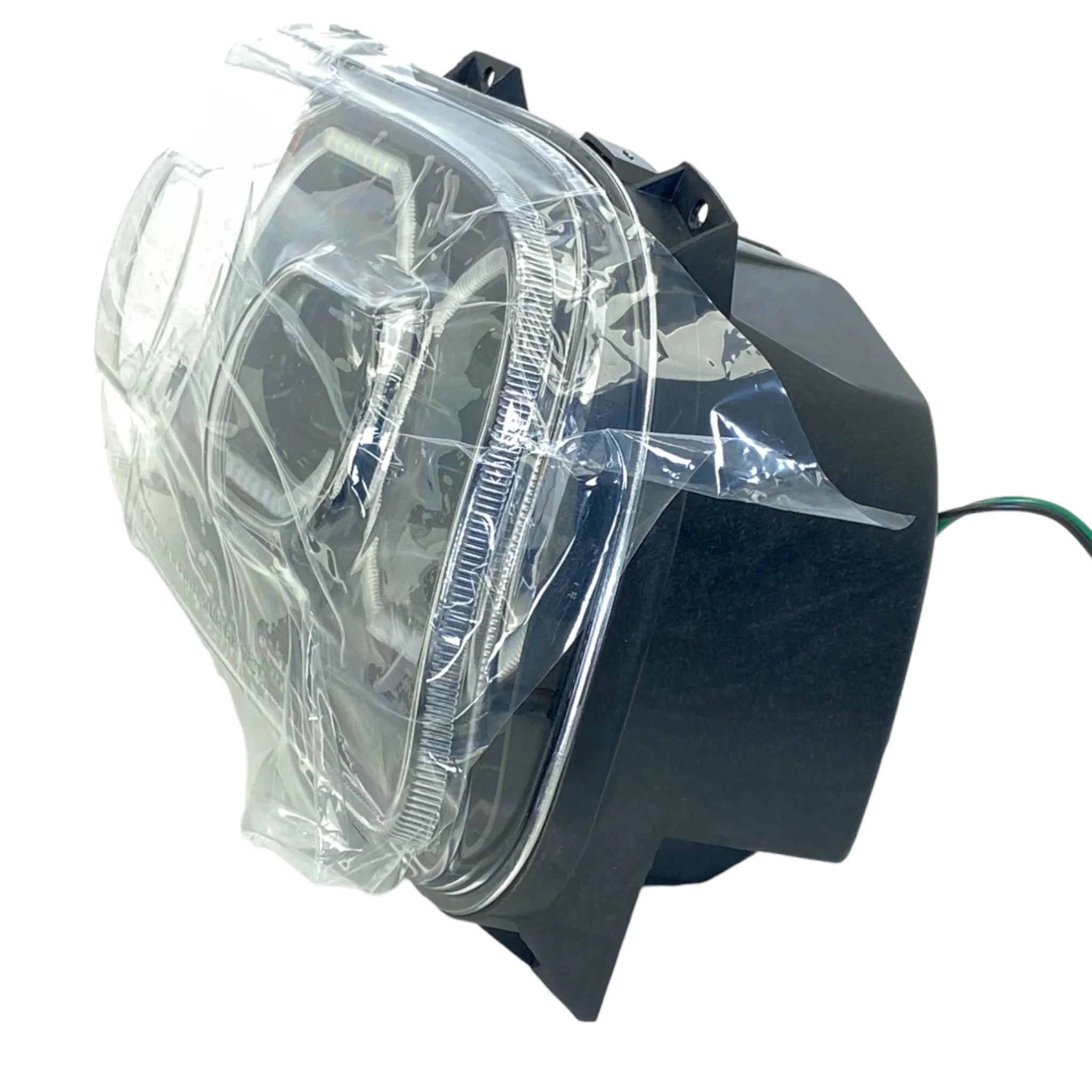 55661 Raney'S Right Blackout Projector Headlight With Halo Ring For Peterbilt