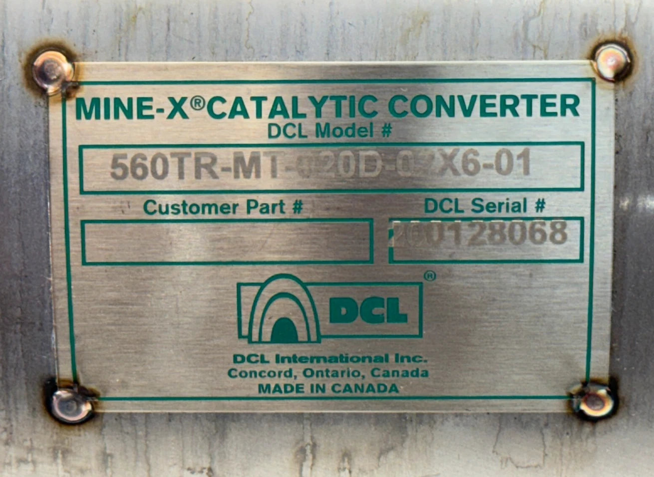 560TR-MT-020D-02X6-01 International Catalytic Conberter