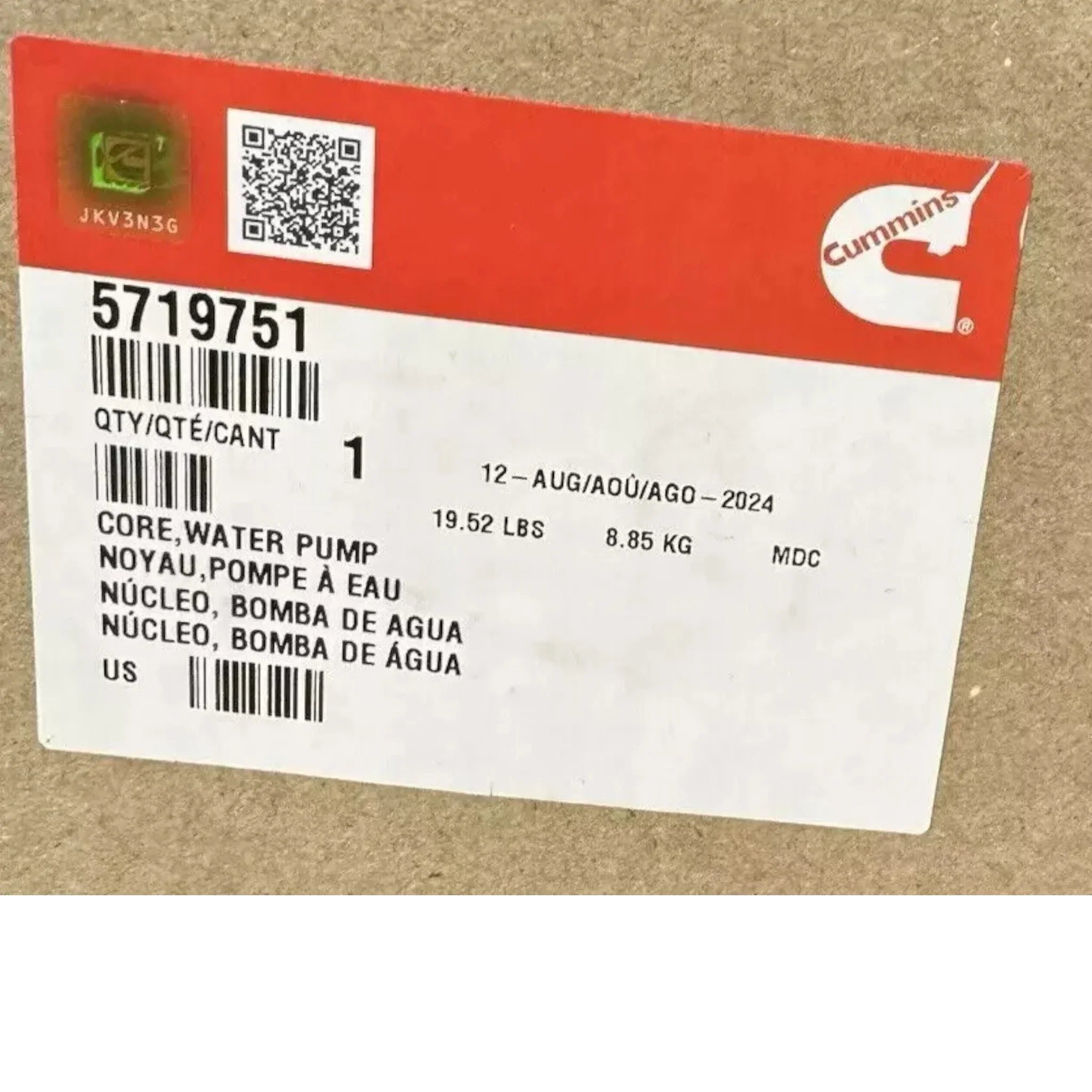 5719751 Genuine Cummins Water Pump