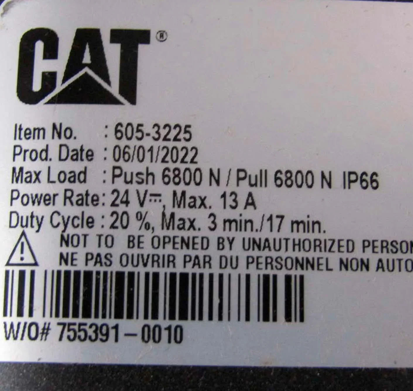 605-3225 Genuine Cat Actuator As