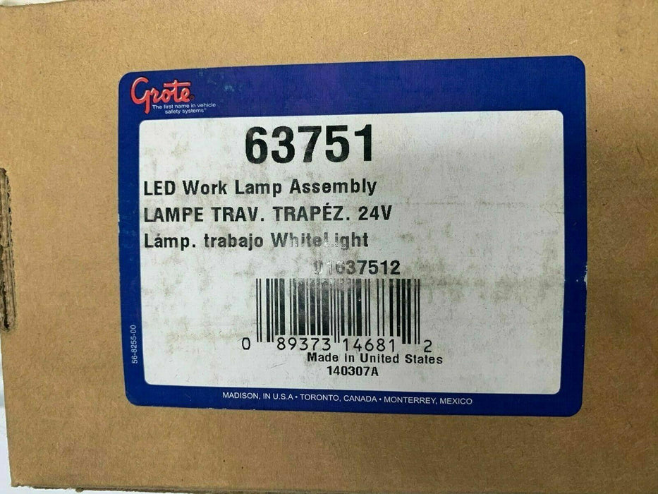 63751 Grote Trilliant Led Clear Mini Work Lamp 24V 24 Volt Flood Light Trapezoid - ADVANCED TRUCK PARTS