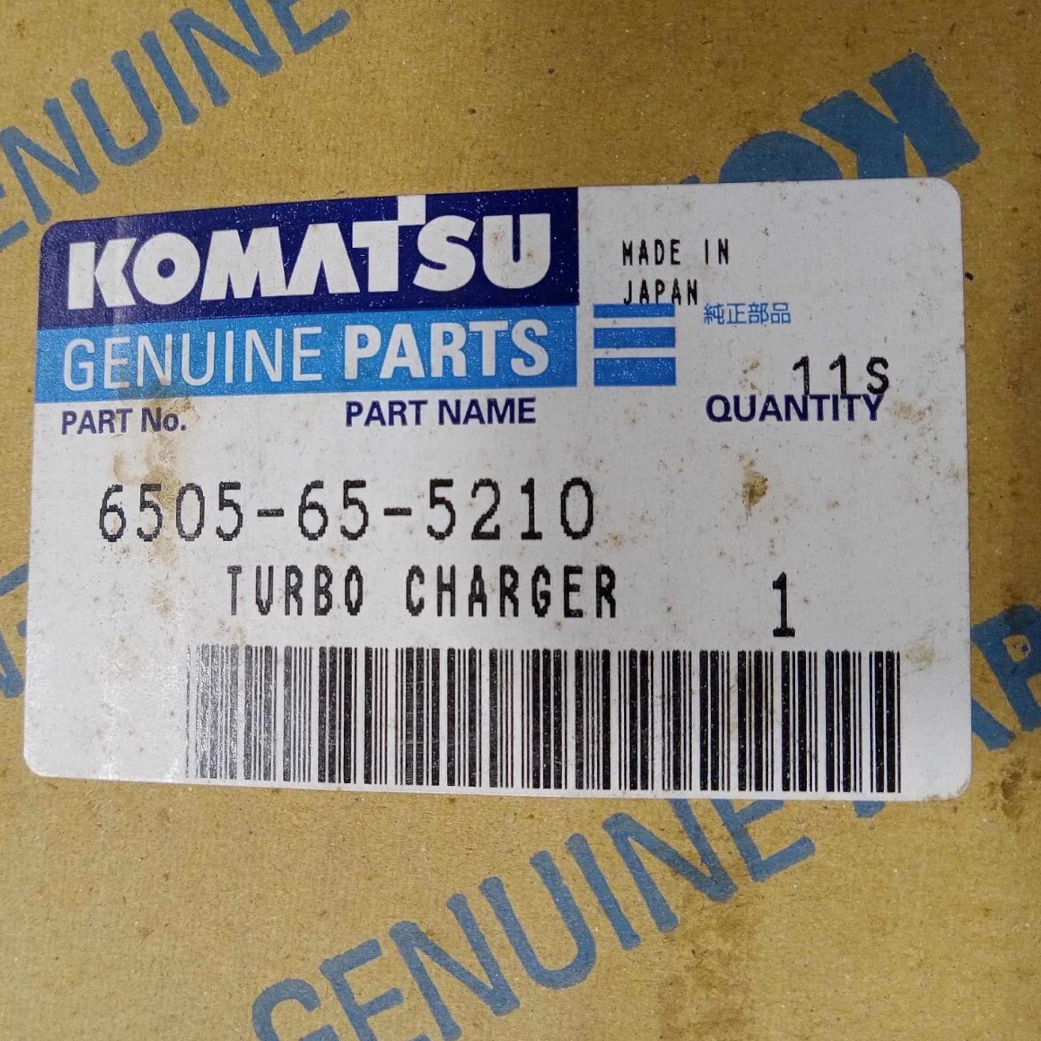 6505-65-5210 Genuine Komatsu Turbocharger