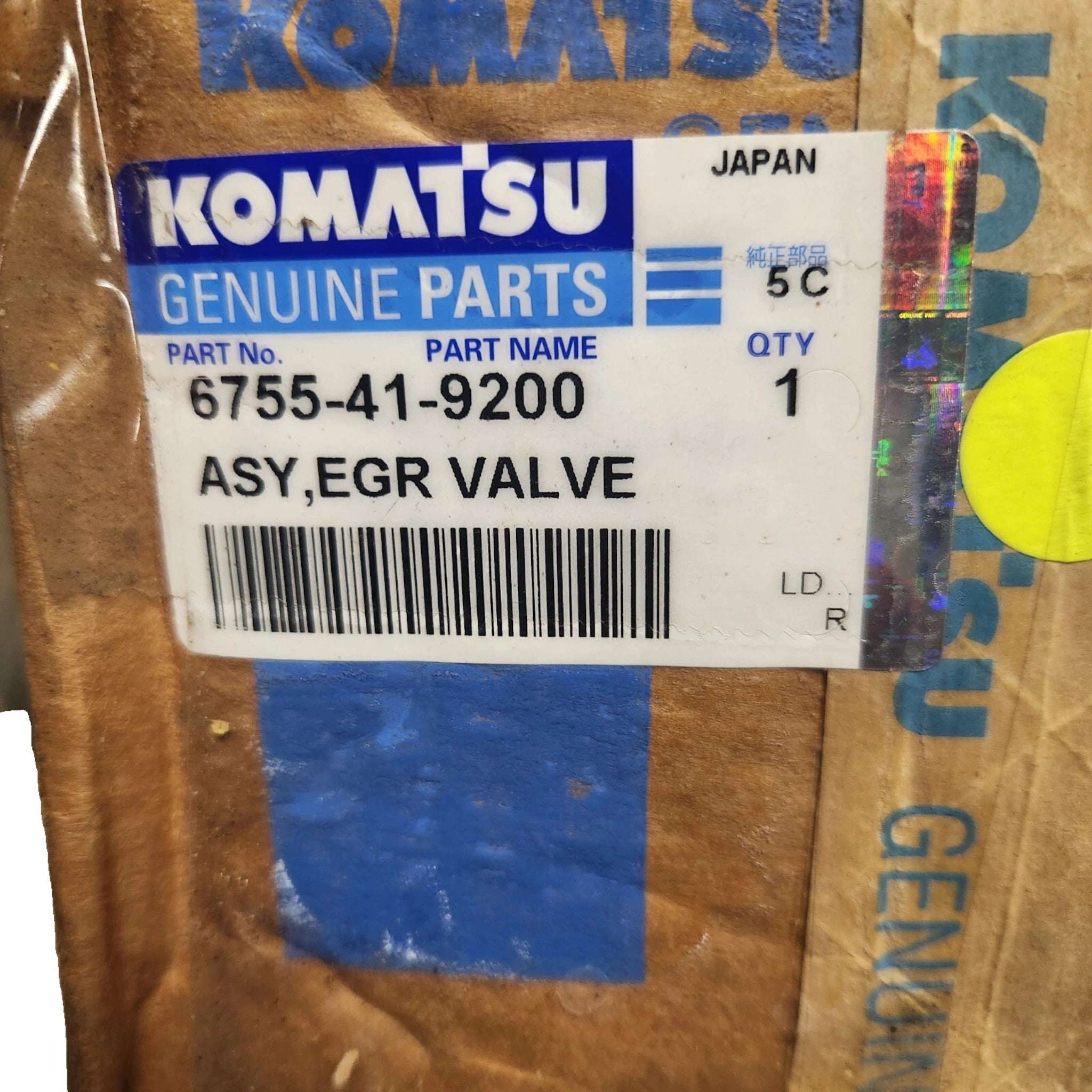 6755-41-9200 Genuine Komatsu EGR Valve