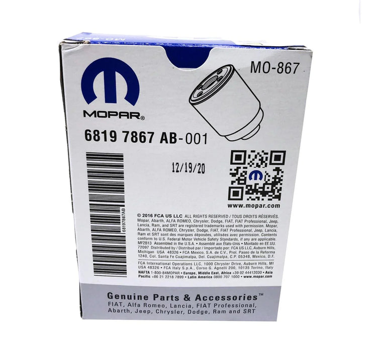 68197867Aa Genuine Mopar Fuel Filter Water Separator Set