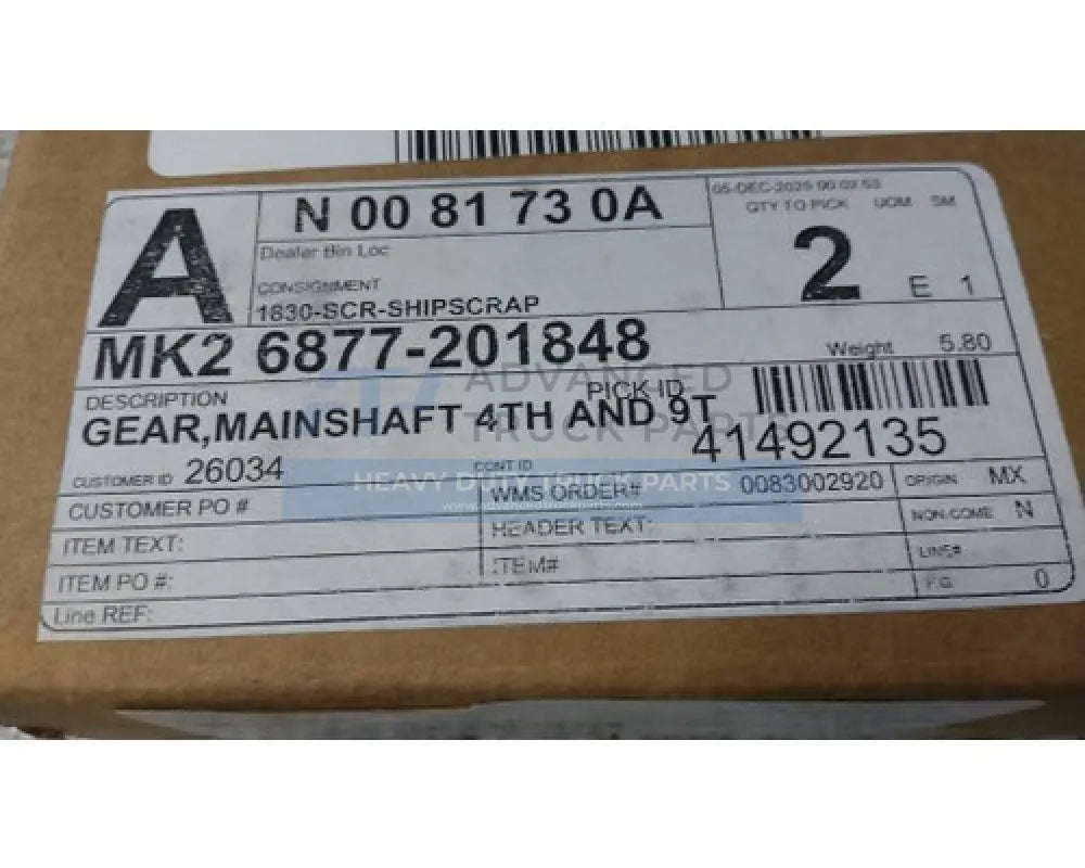 6877-201848 Genuine Mack Gear