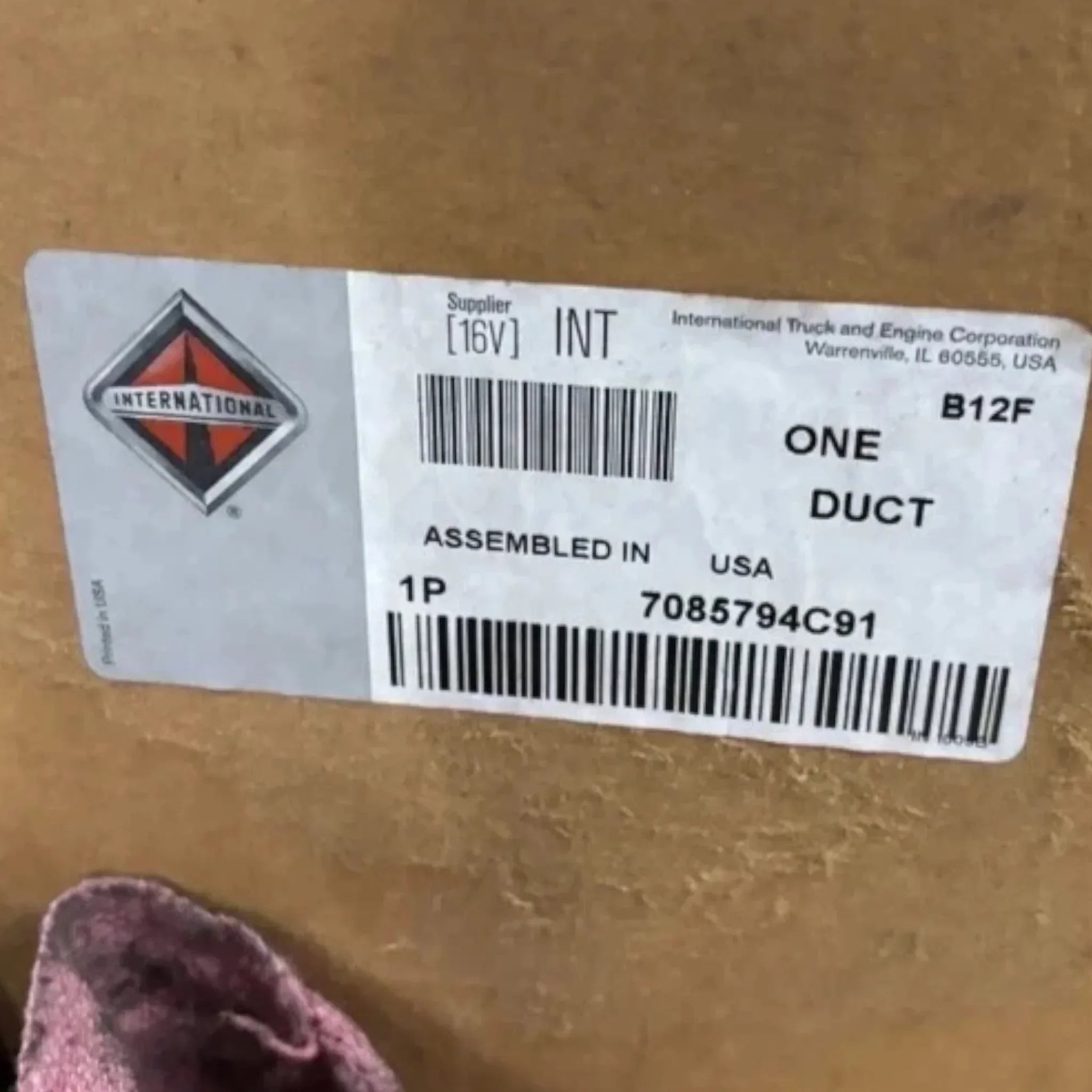 7085794C91 Genuine International Air Inlet Duct Assembly