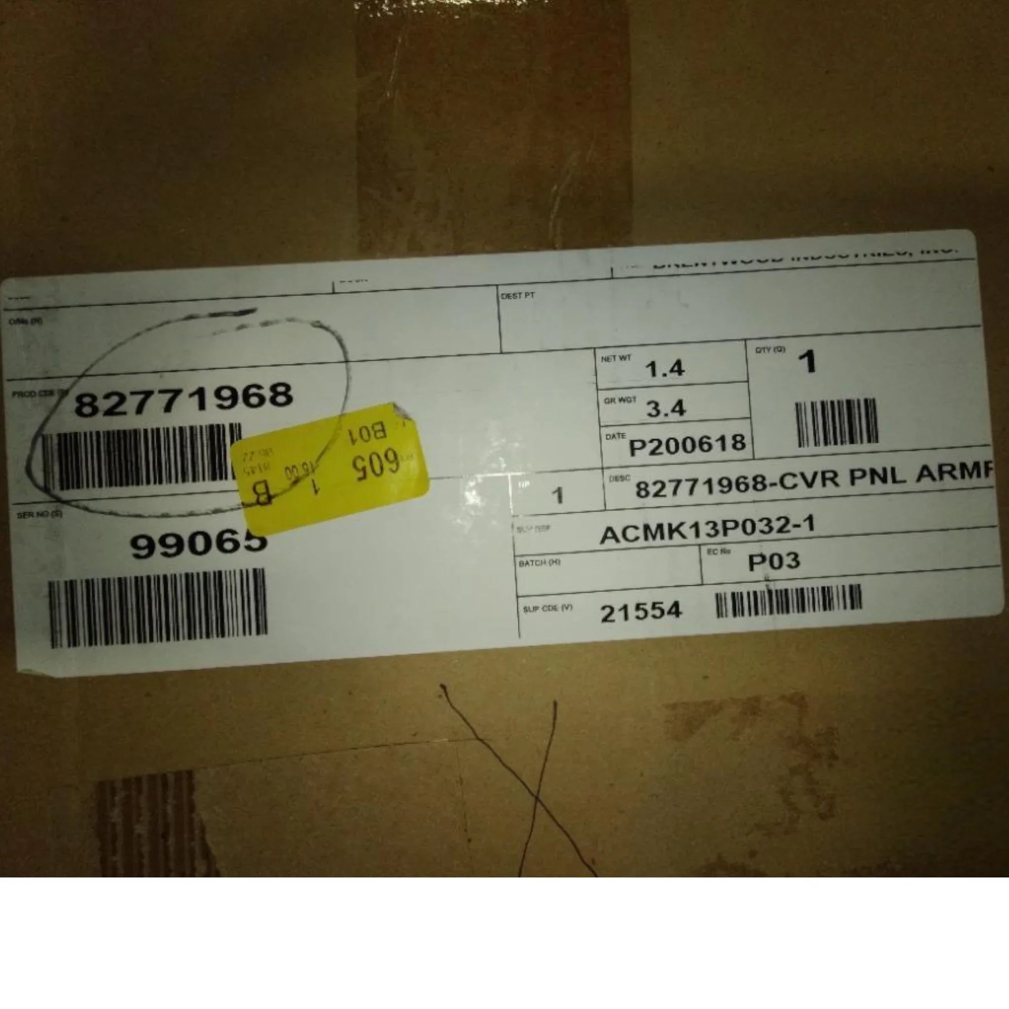 82771968 Genuine Volvo Cover Panel - Truck To Trailer
