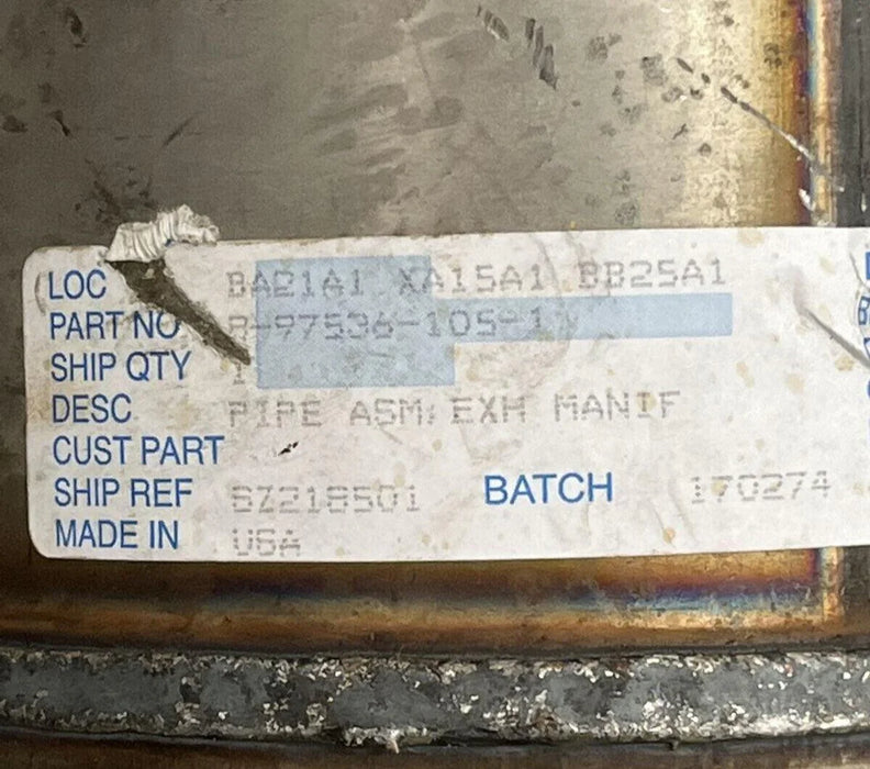 8-97536-105-1 Genuine Isuzu Exhaust Pipe With Catalytic Converter