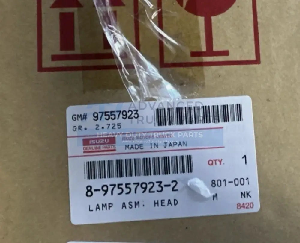 97557923 Genuine Isuzu Head Lamp ASM