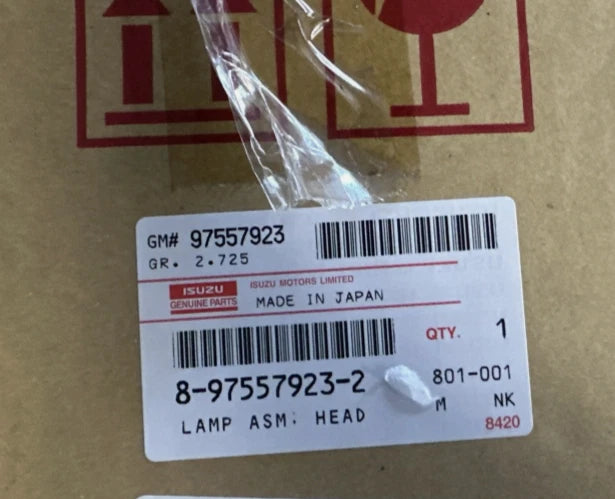 97557923 Genuine Isuzu Head Lamp ASM