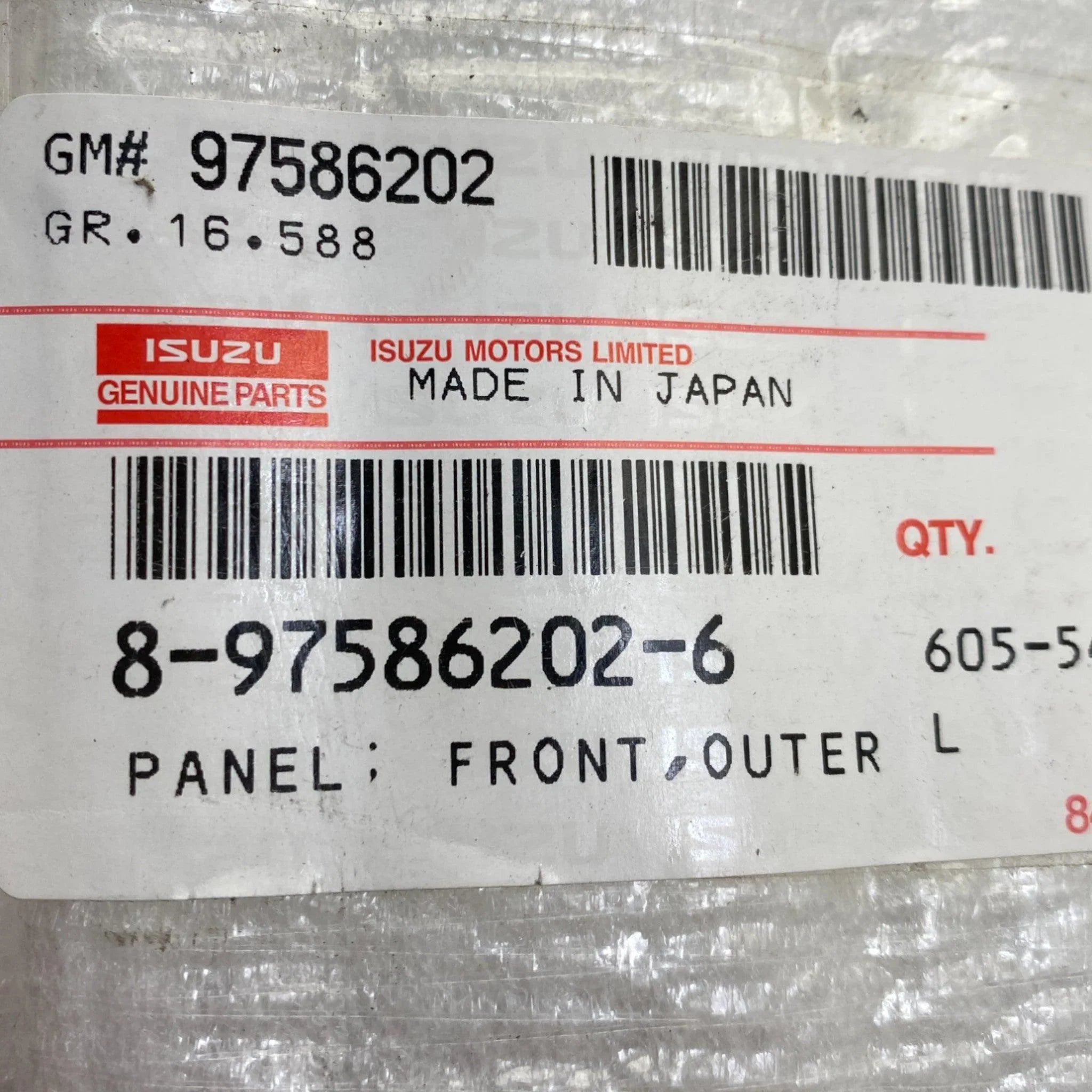 8-97586-202-7 Genuine Isuzu Front Outer Panel