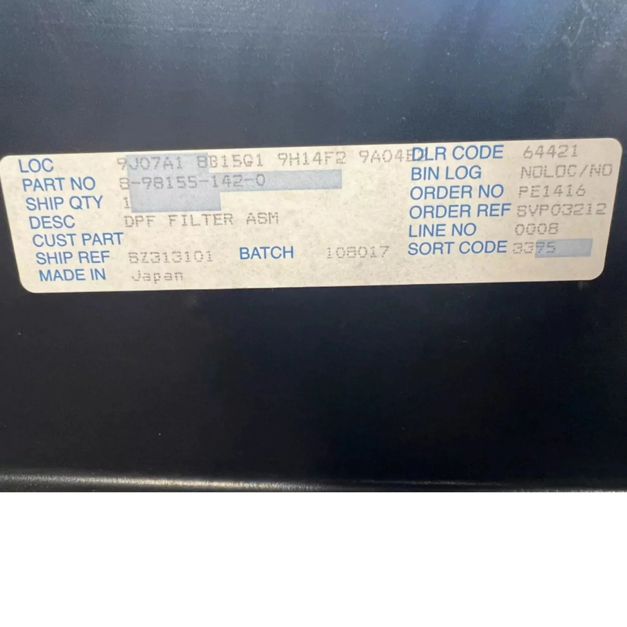 8-98155-142-0 Genuine Isuzu DPF Diesel Particulate Filter