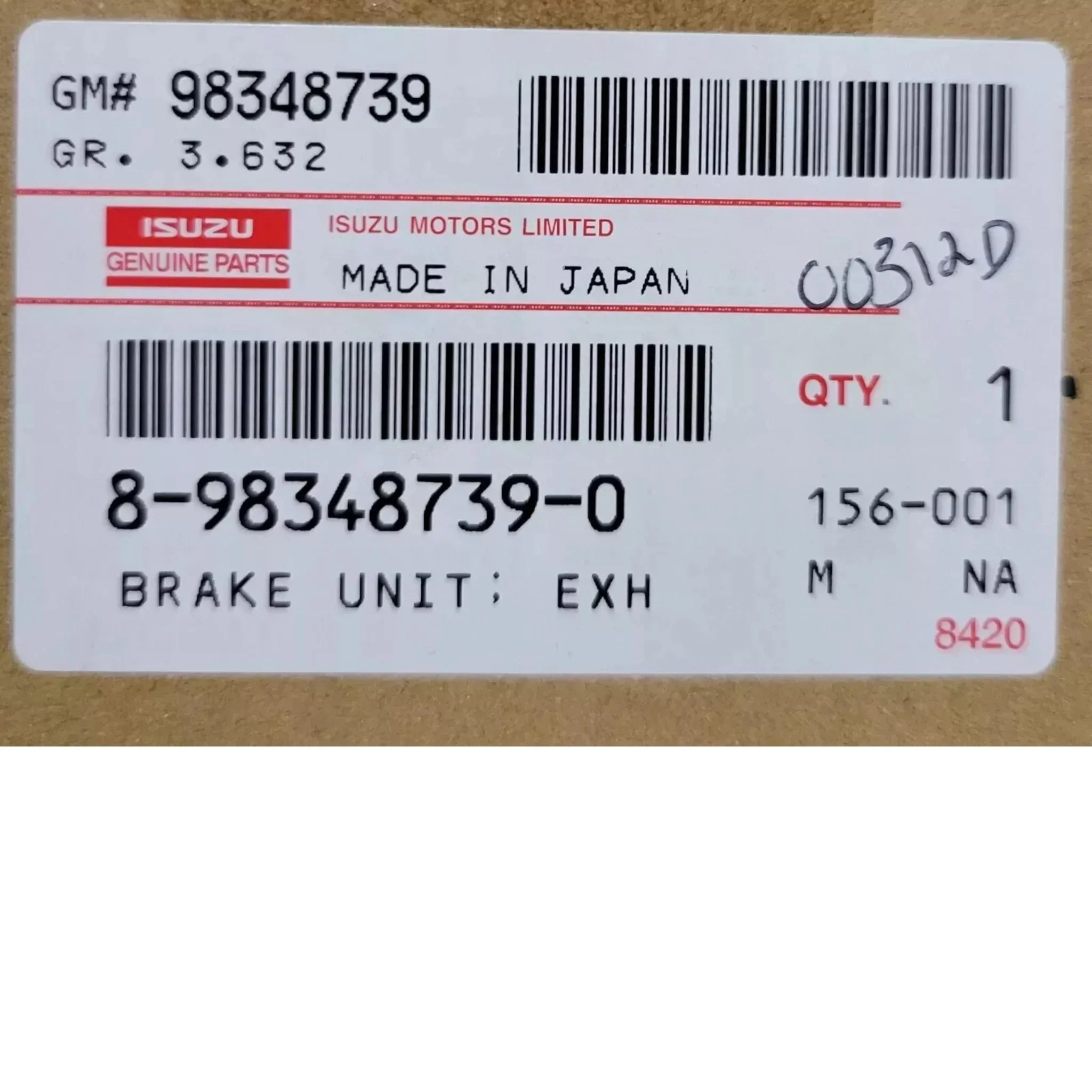 8-98348739-0 Genuine Isuzu Exhaust Brake