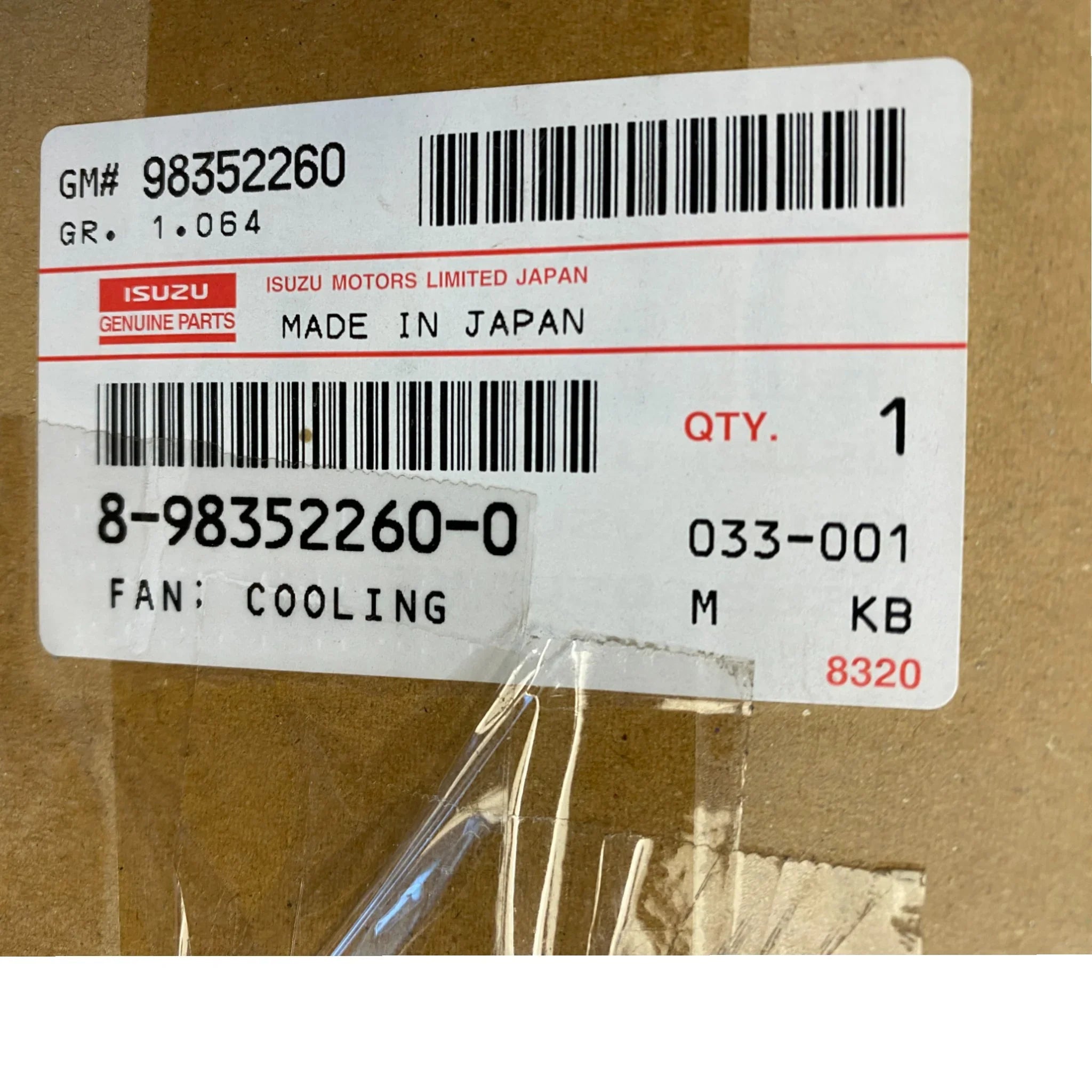 8-97329394-1 Genuine Isuzu Cooling Fan