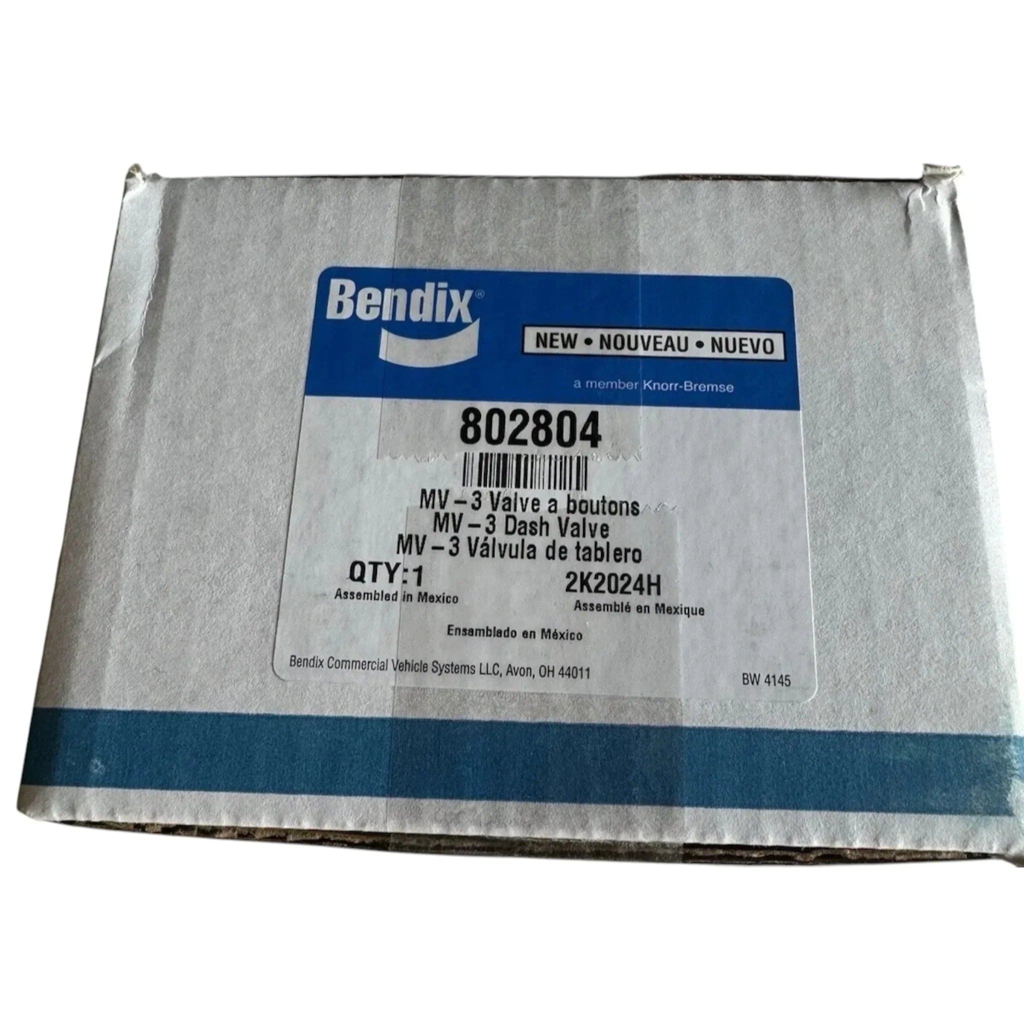 BW-802804 Genuine Bendix Control Valve MV-3