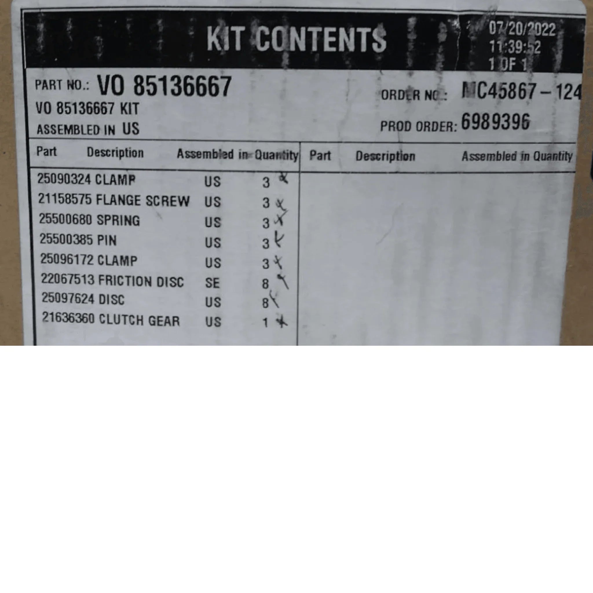 85136667 Genuine Mack Kit - Truck To Trailer