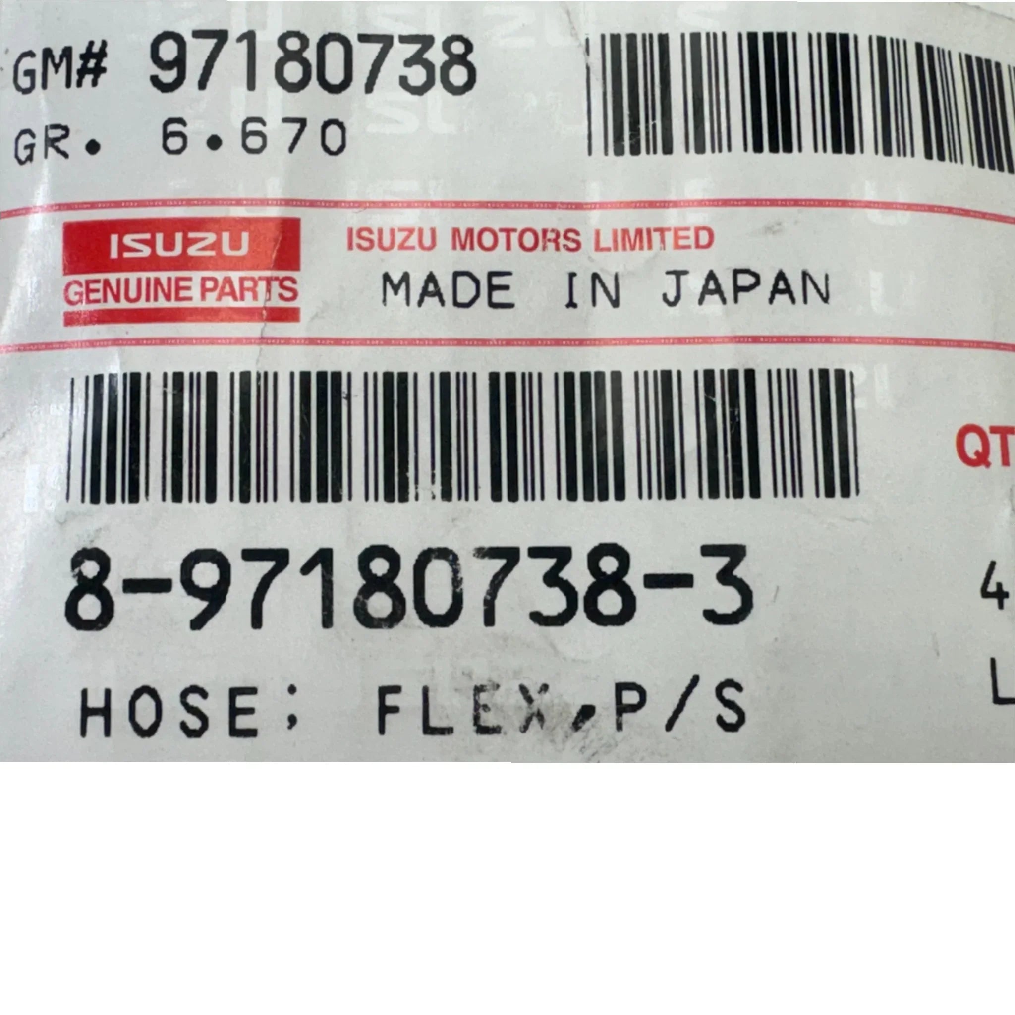 97180738 Genuine Isuzu Flex Hose