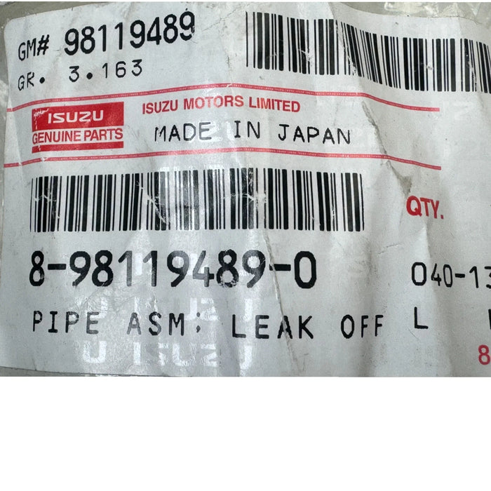 8-98119489-0 Genuine Isuzu Leak Pipe Assembly