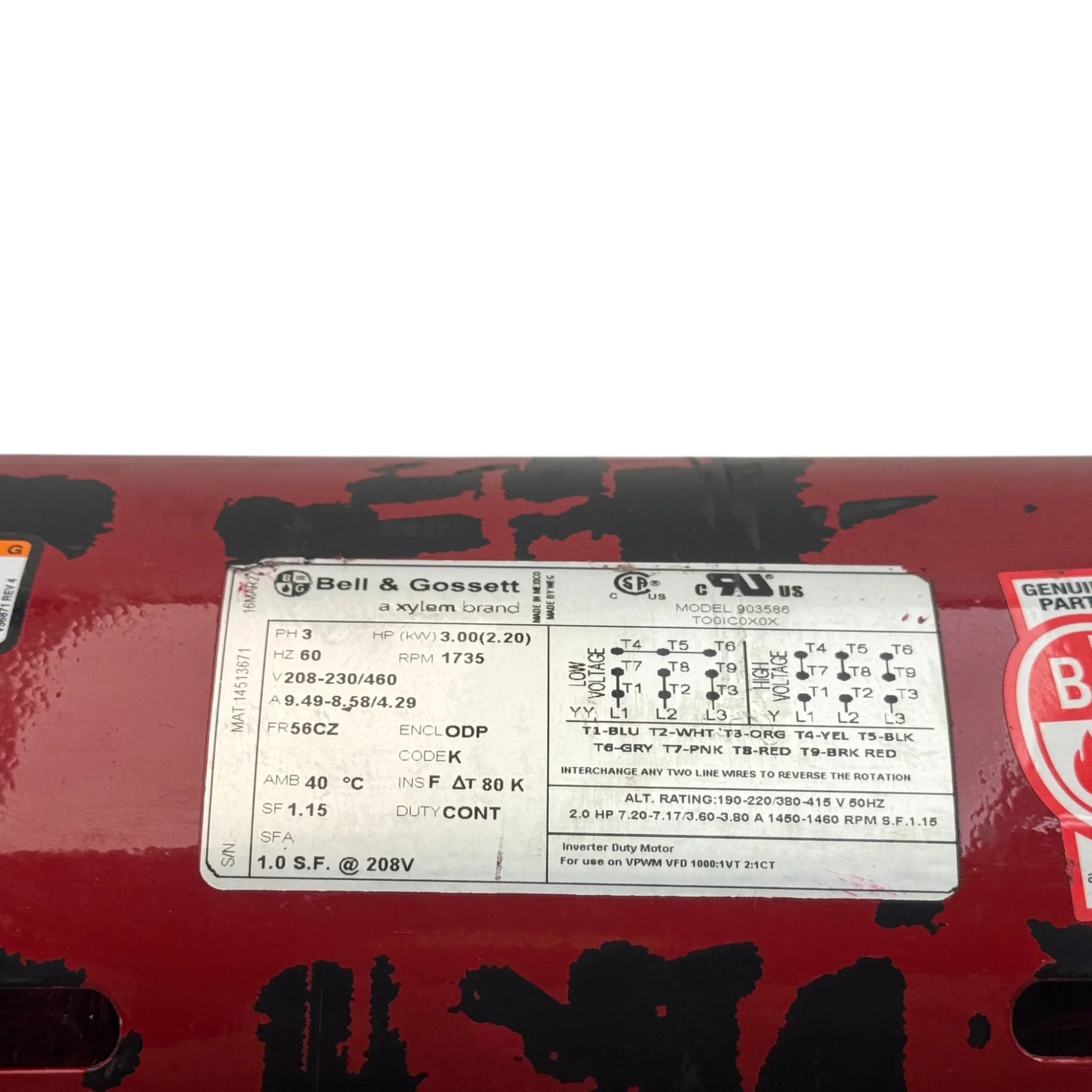 903586 Genuine Bell & Gossett Motor