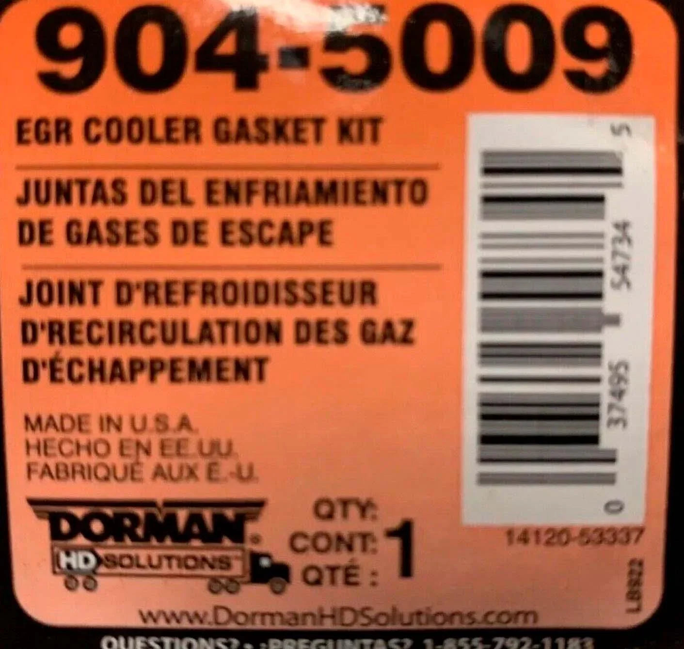 904-5009 Genuine Dorman Egr Exhaust Gas Recirculation Cooler Gasket Kit