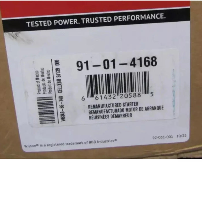 91-01-4168 Genuine Wilson Starter Motor 12V