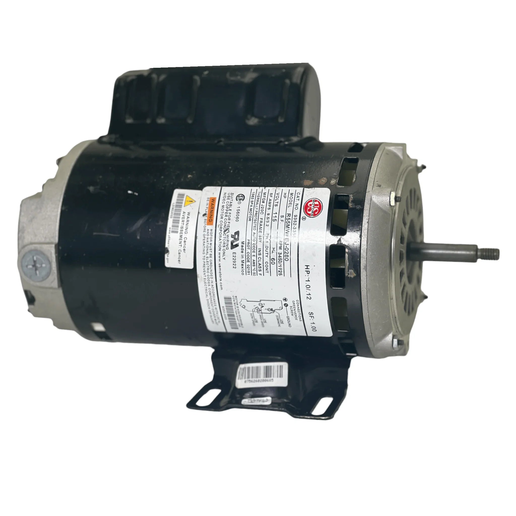 9352-3355 Us Motors Spa Motor R55Mwfbj-0280 Model