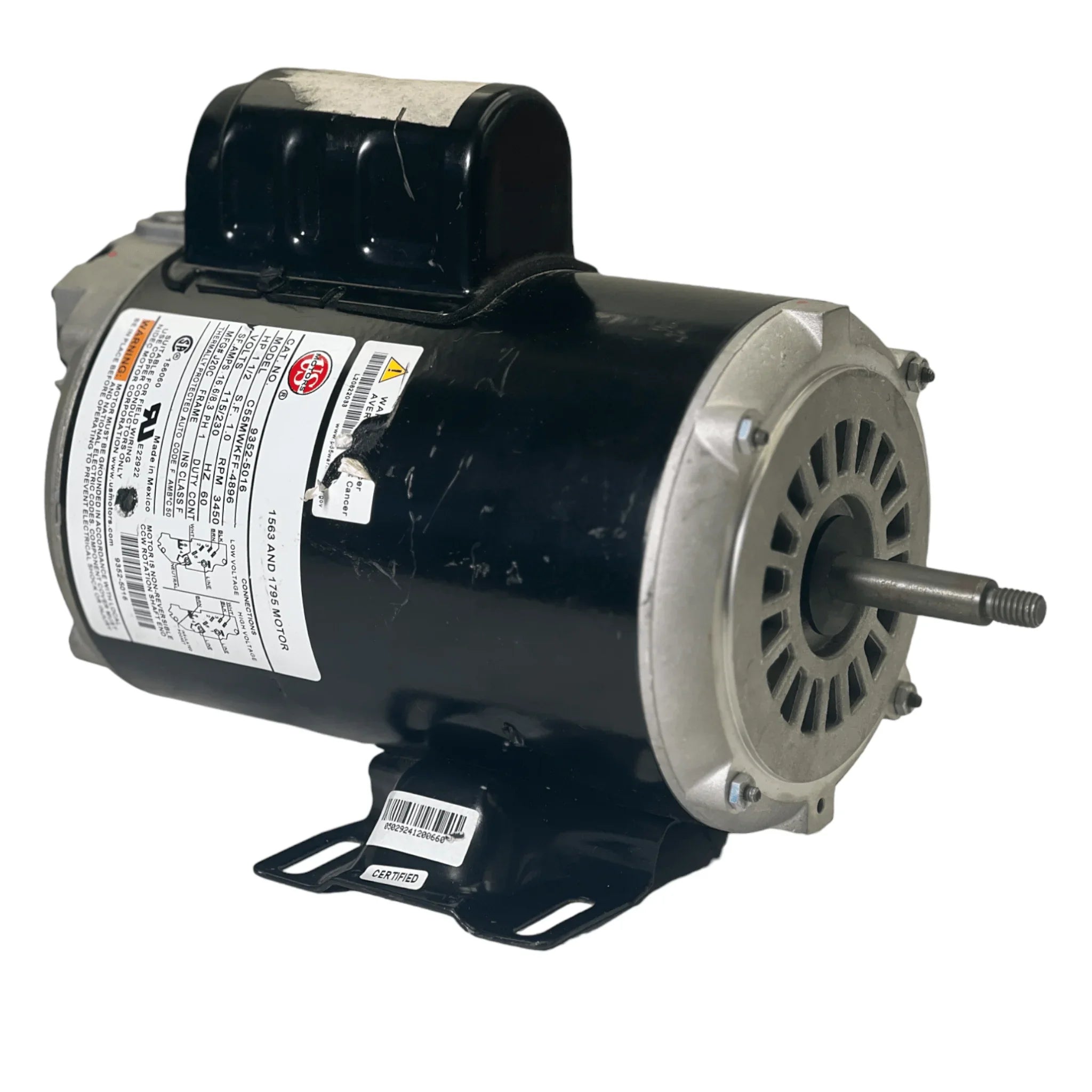 9352-5016 Us Motors Spa Motor C55Mwkff-4896 Model