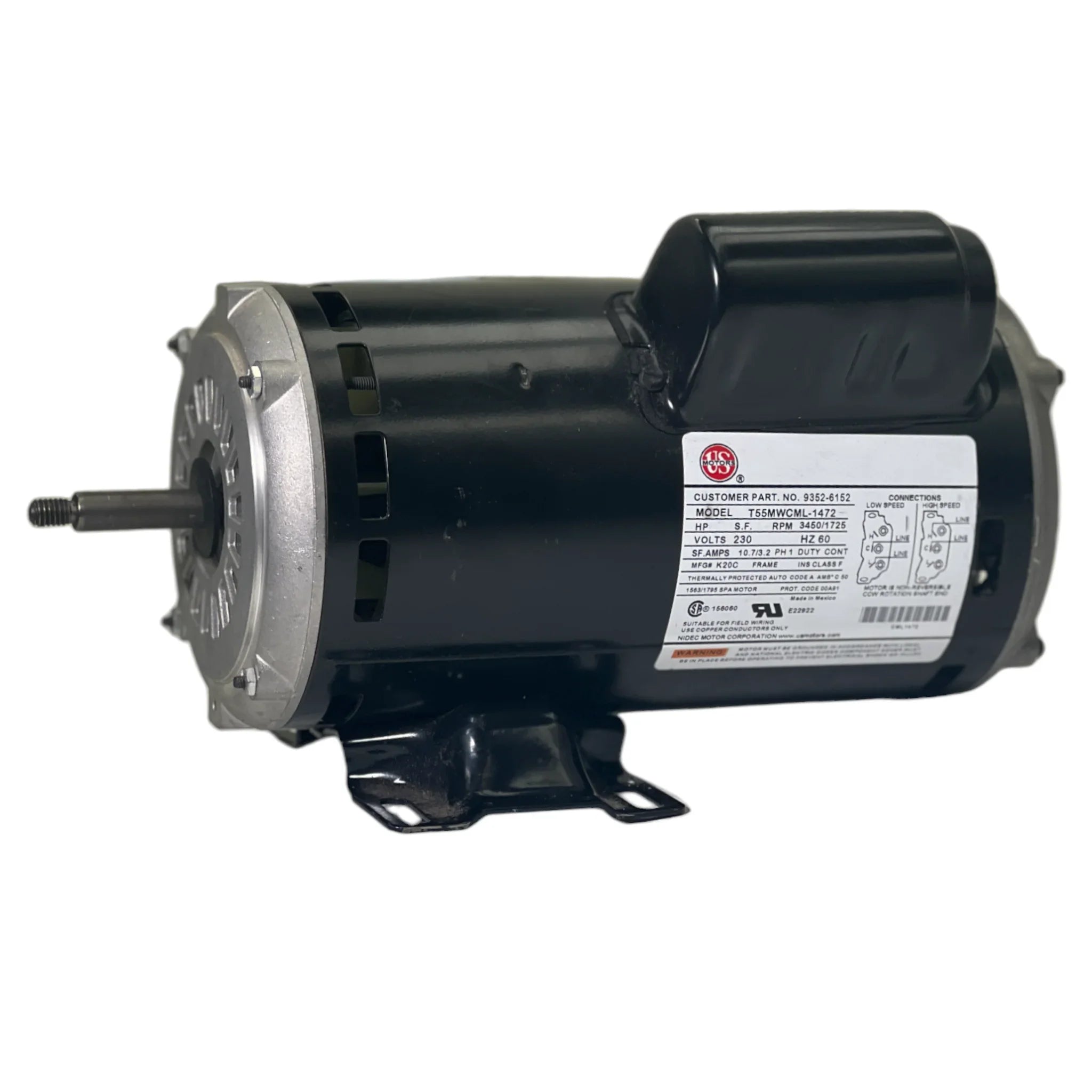 9352-6152 Us Motors Spa Motor T55Mwcml-1472 Model