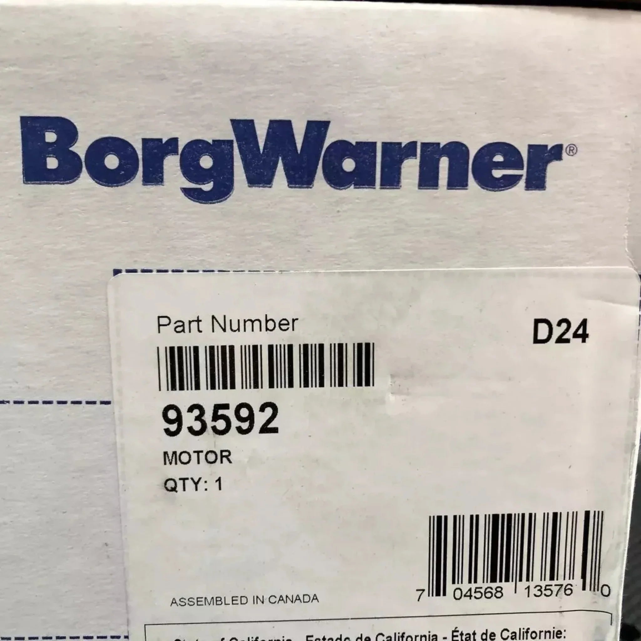 DR93592 Genuine Borg Warner Starter Motor 12V 9 Teeth