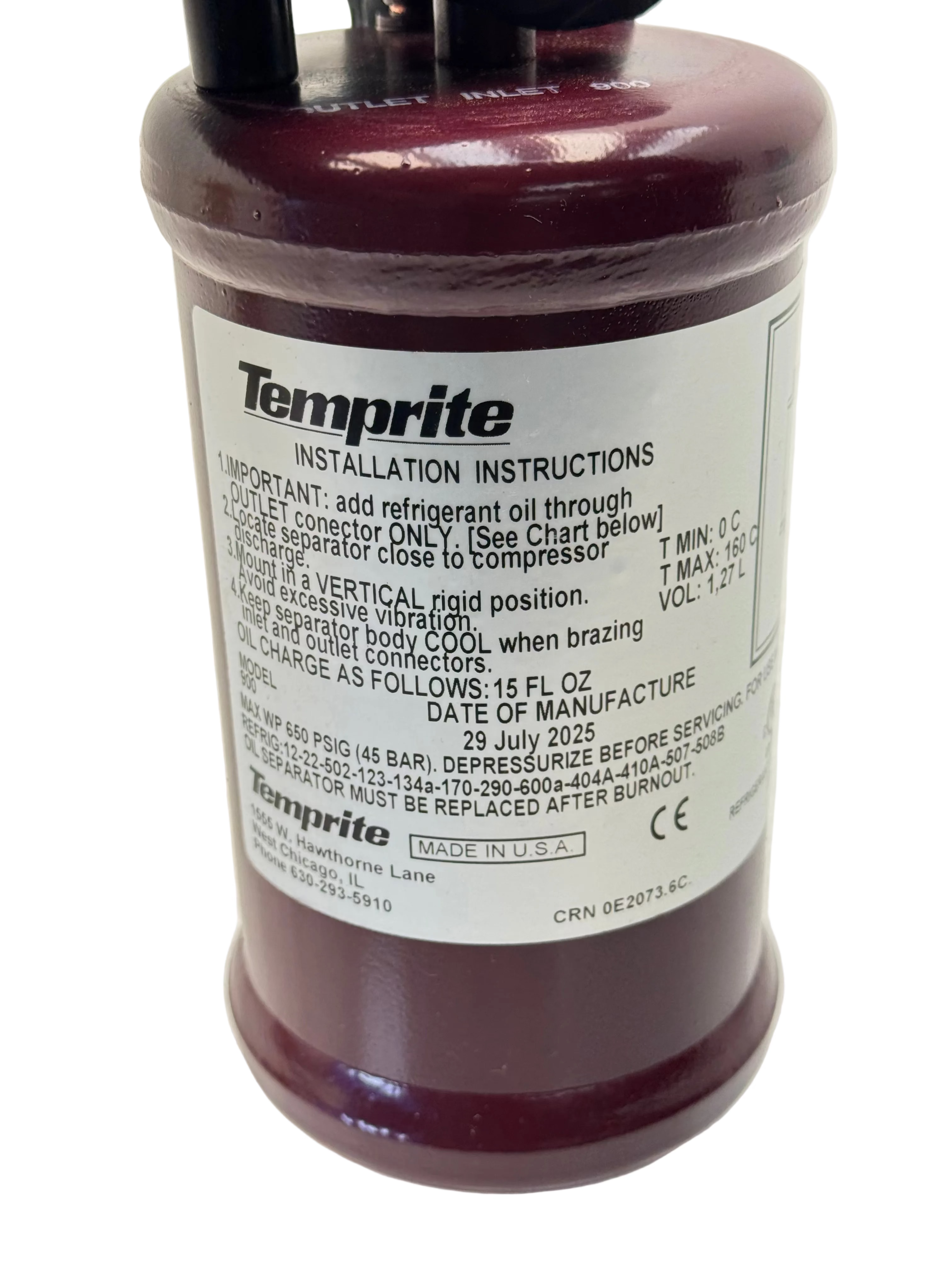 090000000 Temprite Coalescent Oil Separator