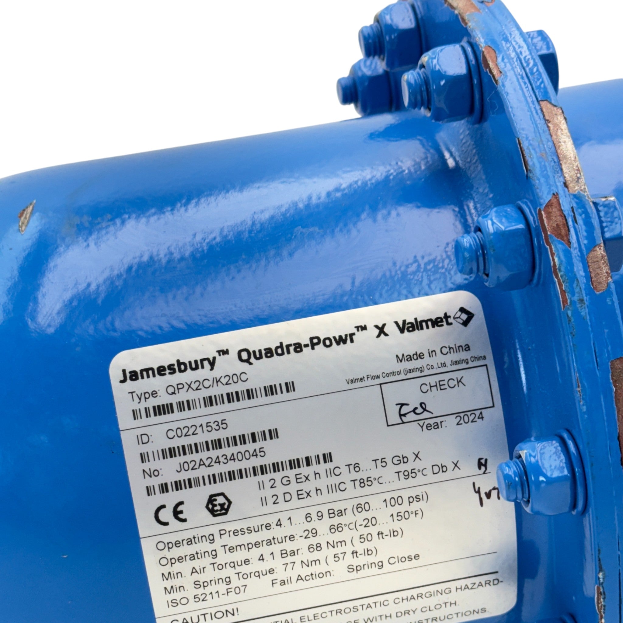 QPX2C/K20C Jamesbury Spring Diaphragm Actuator