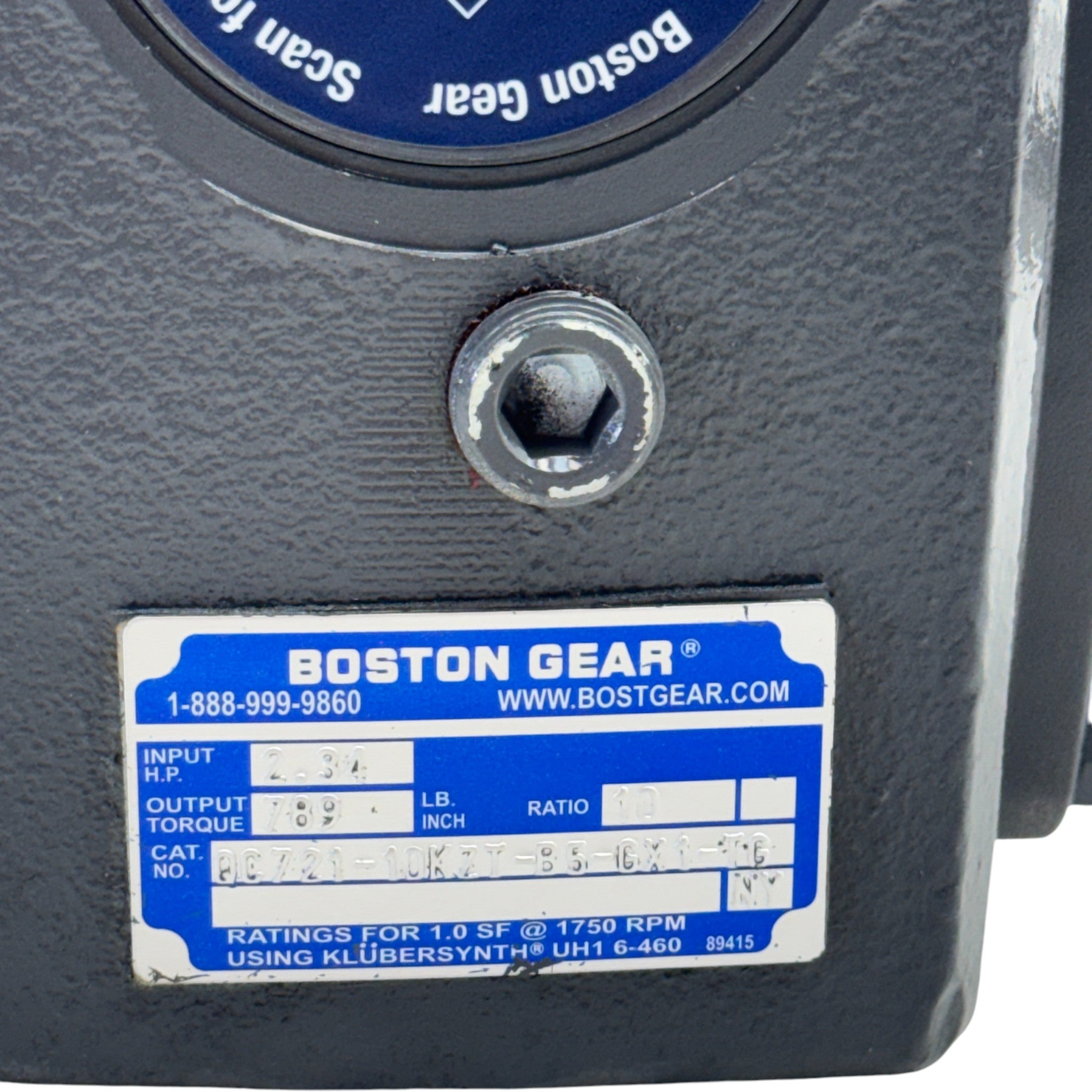 QC721-10KZT-B5-GX1-TG Boston Worm Gear Reducer