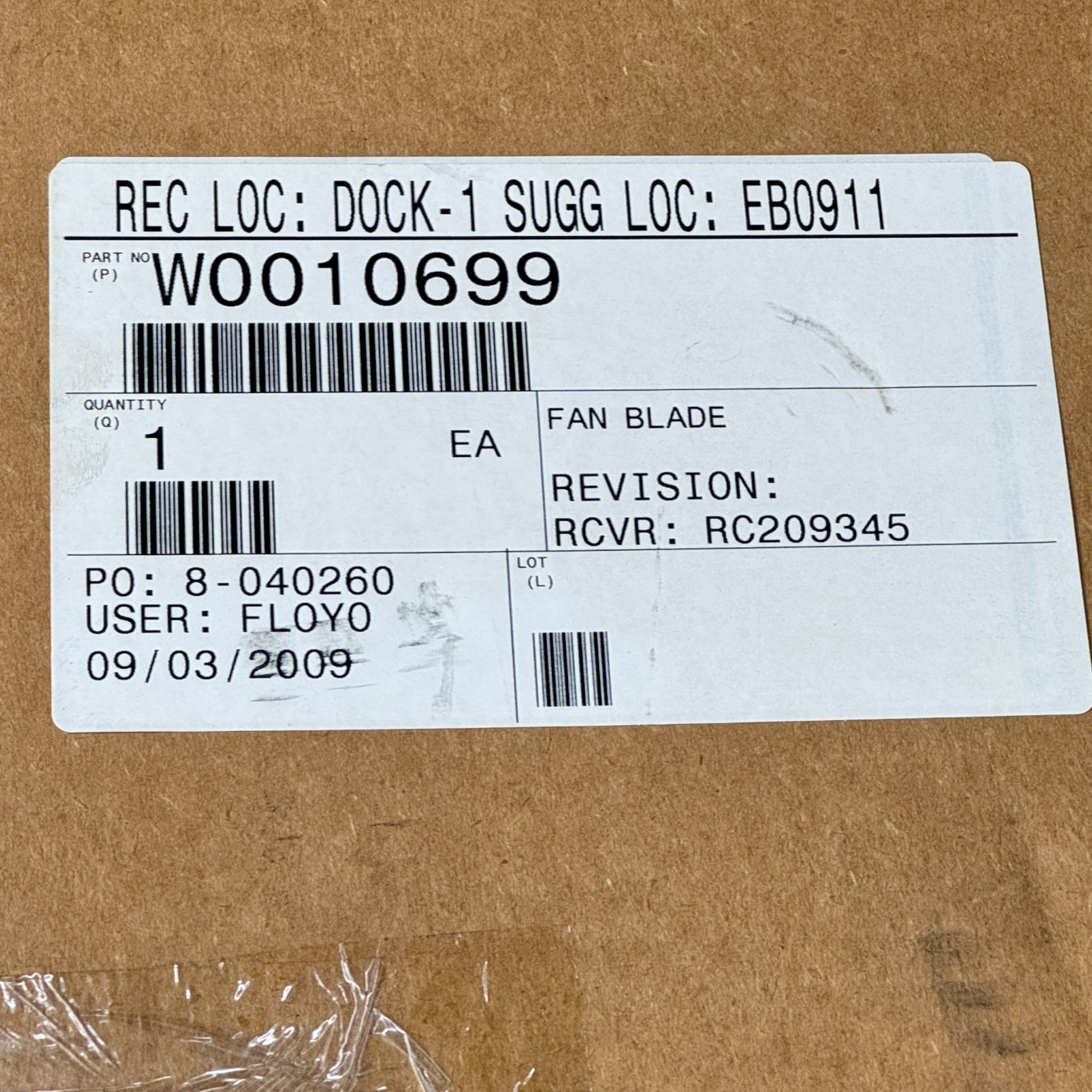 W0010699 BWE Fan Blade R26