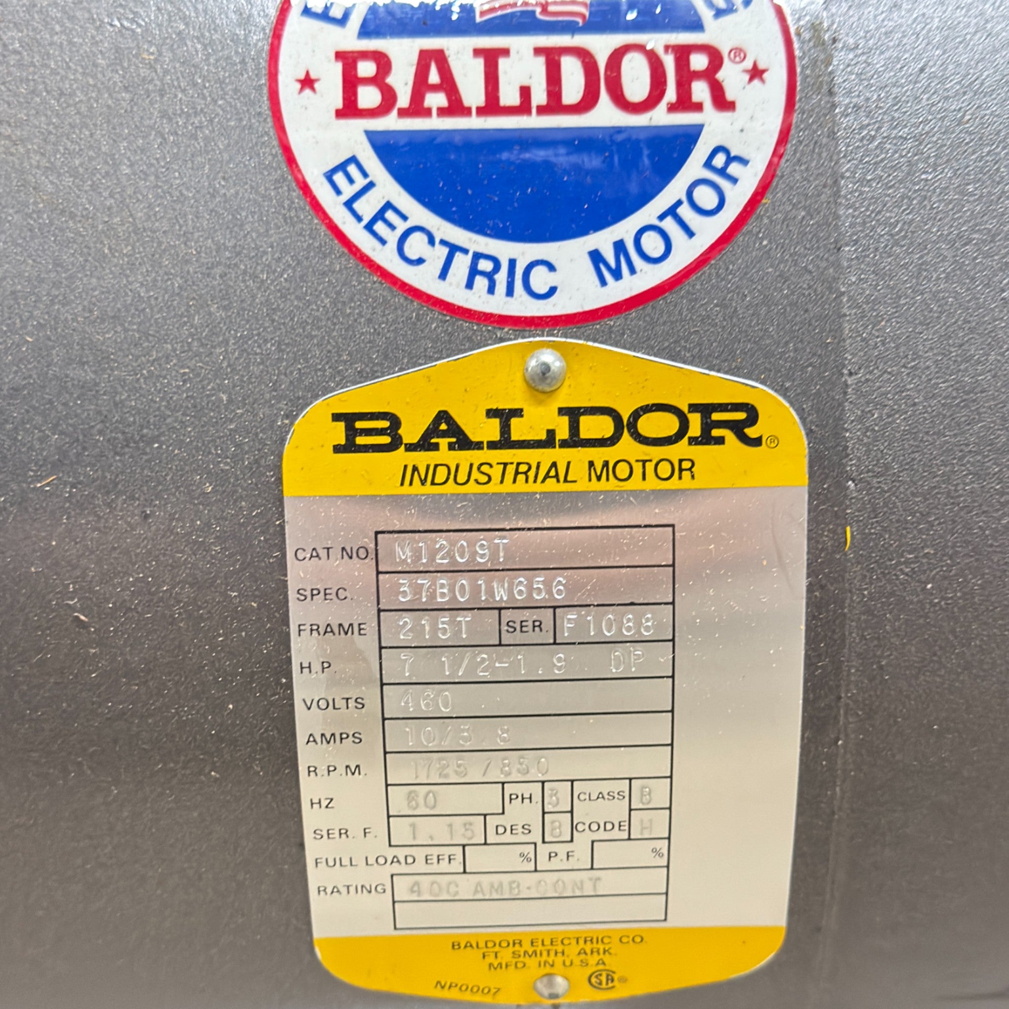 M1209T Genuine Baldor Purpose Motor 460V
