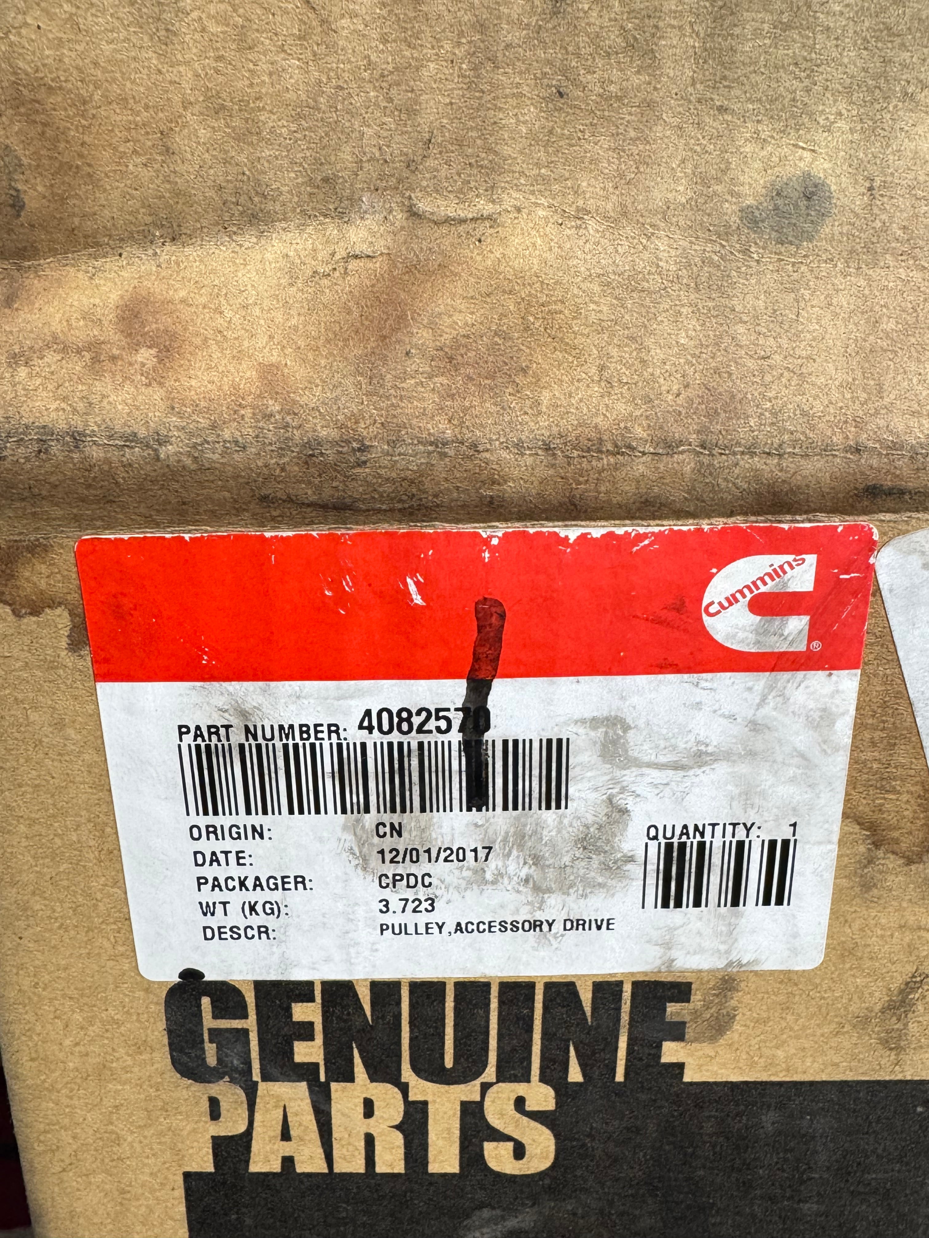 4082570 Genuine Cummins Accessory Drive Pulley