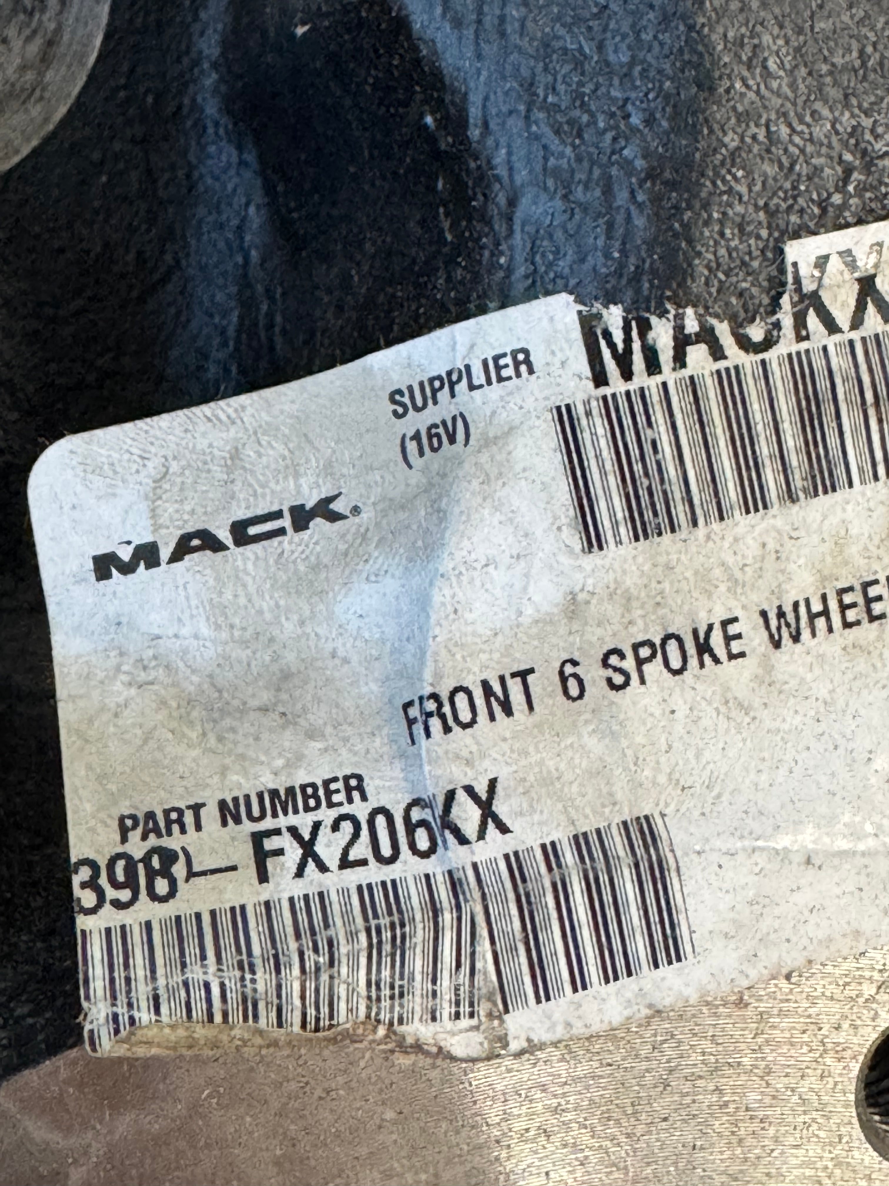 3398-FX206KX Genuine Mack Front 6-Spoke Wheel Sub-Assembly
