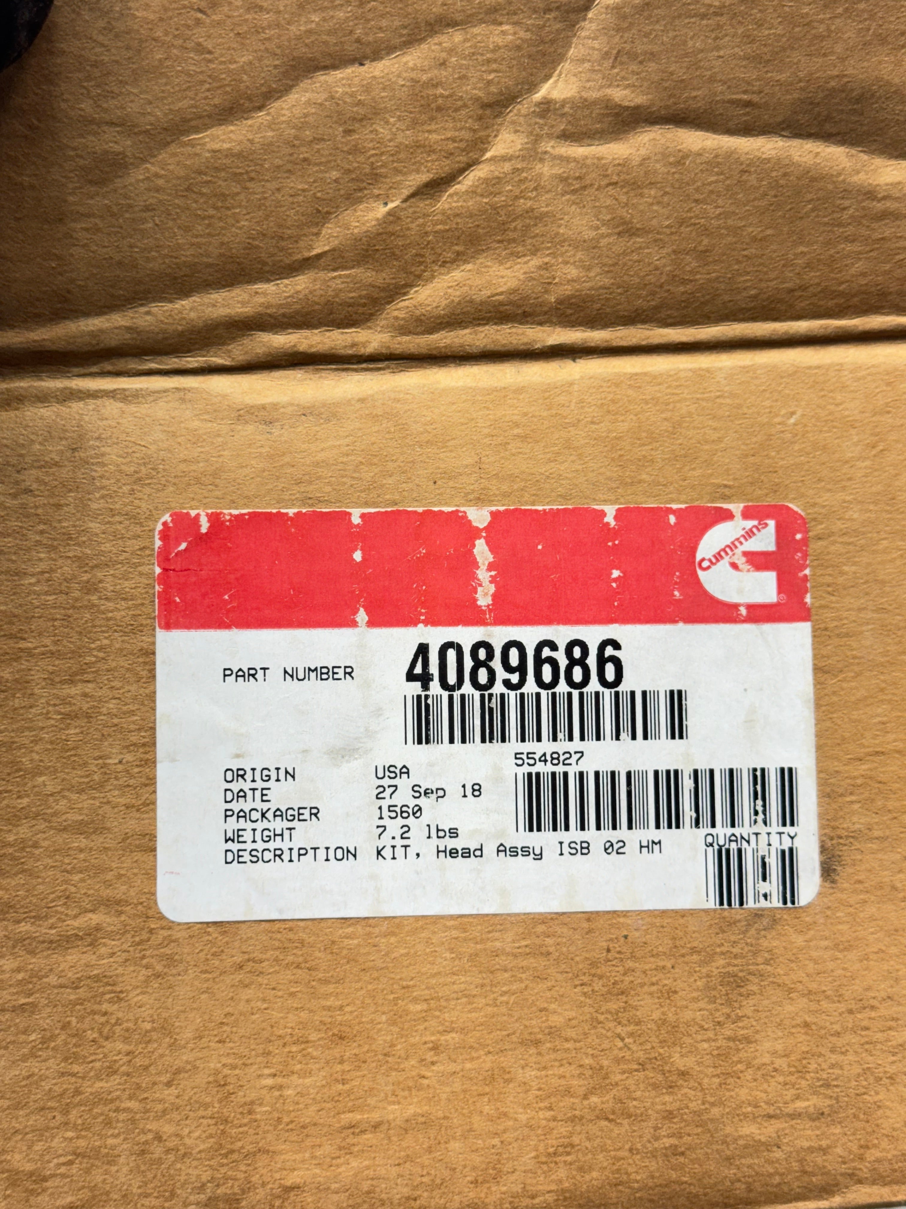 4089686 Genuine Cummins Air Compressor Head Kit