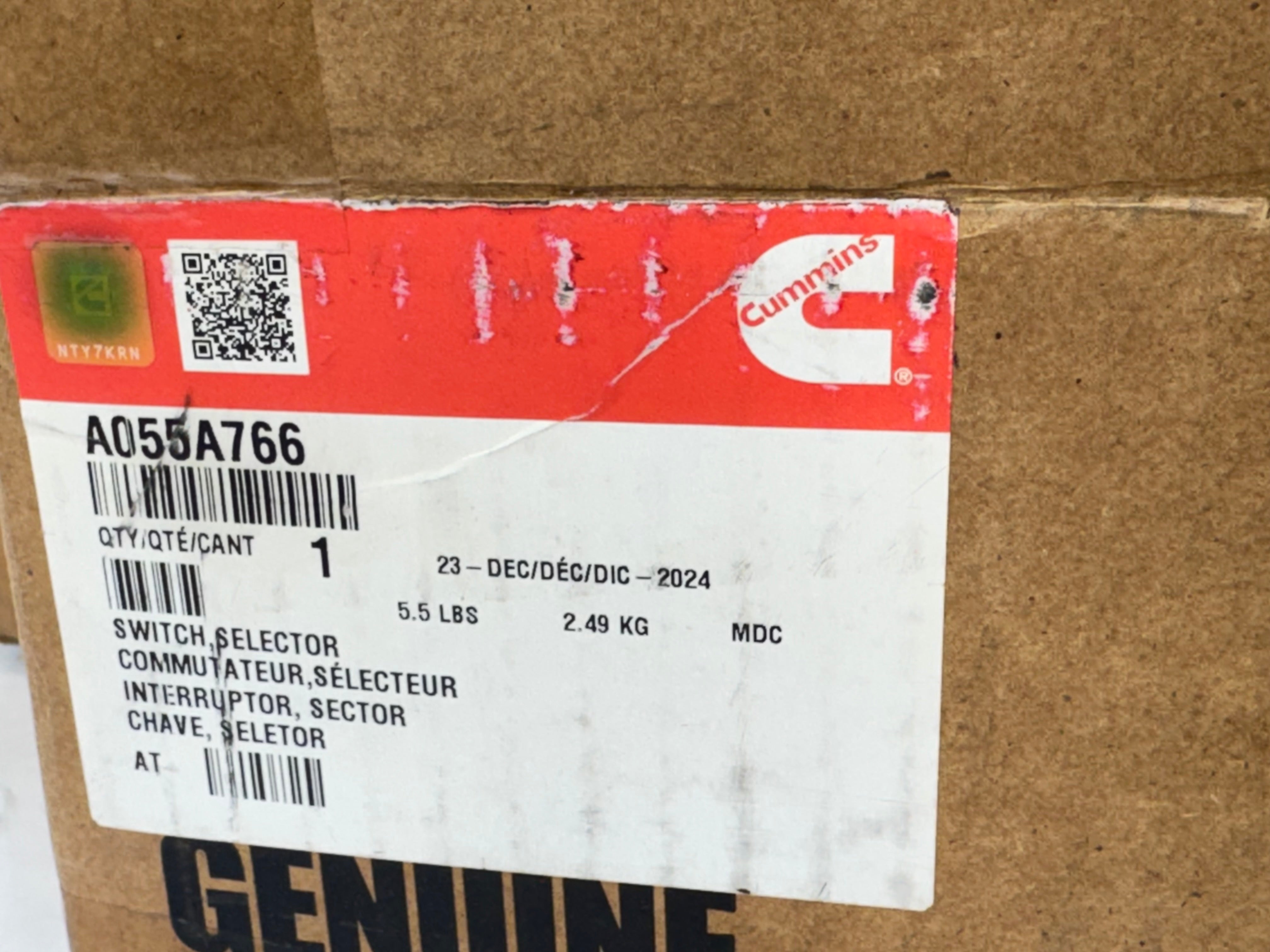 A055A766 Genuine Cummins Selector Switch