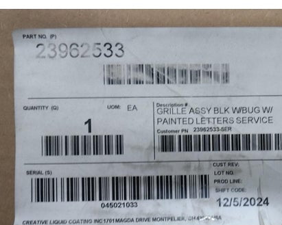 23962533 Genuine Mack Grille