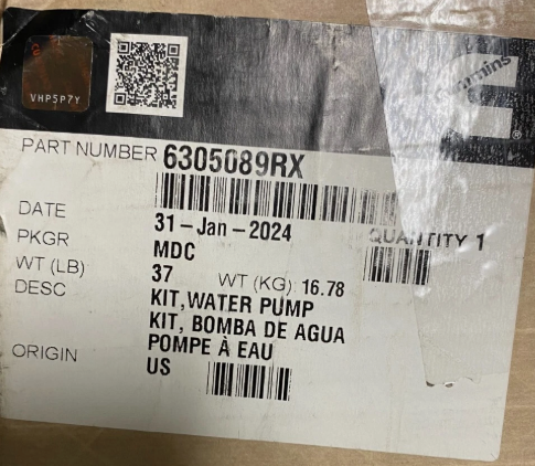 6305089 Genuine Cummins Water Pump