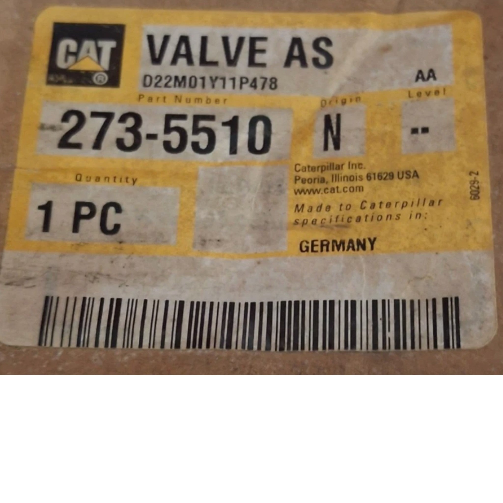 2735510 CAT VALVE AS