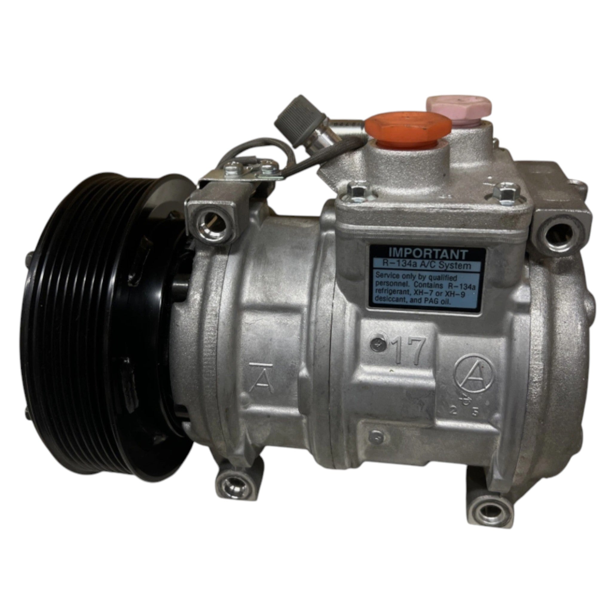 RE46609 John Deere Air Conditioner Compressor with Clutch and MOS2 Coating, 12 Volt
