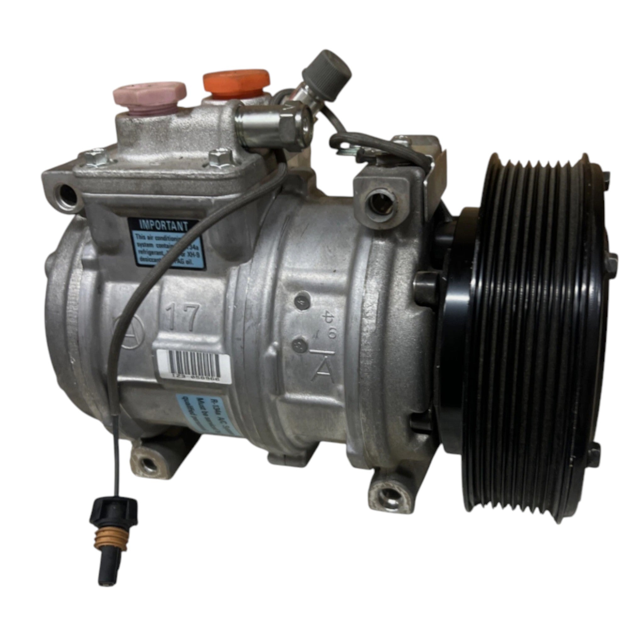RE46609 John Deere Air Conditioner Compressor with Clutch and MOS2 Coating, 12 Volt